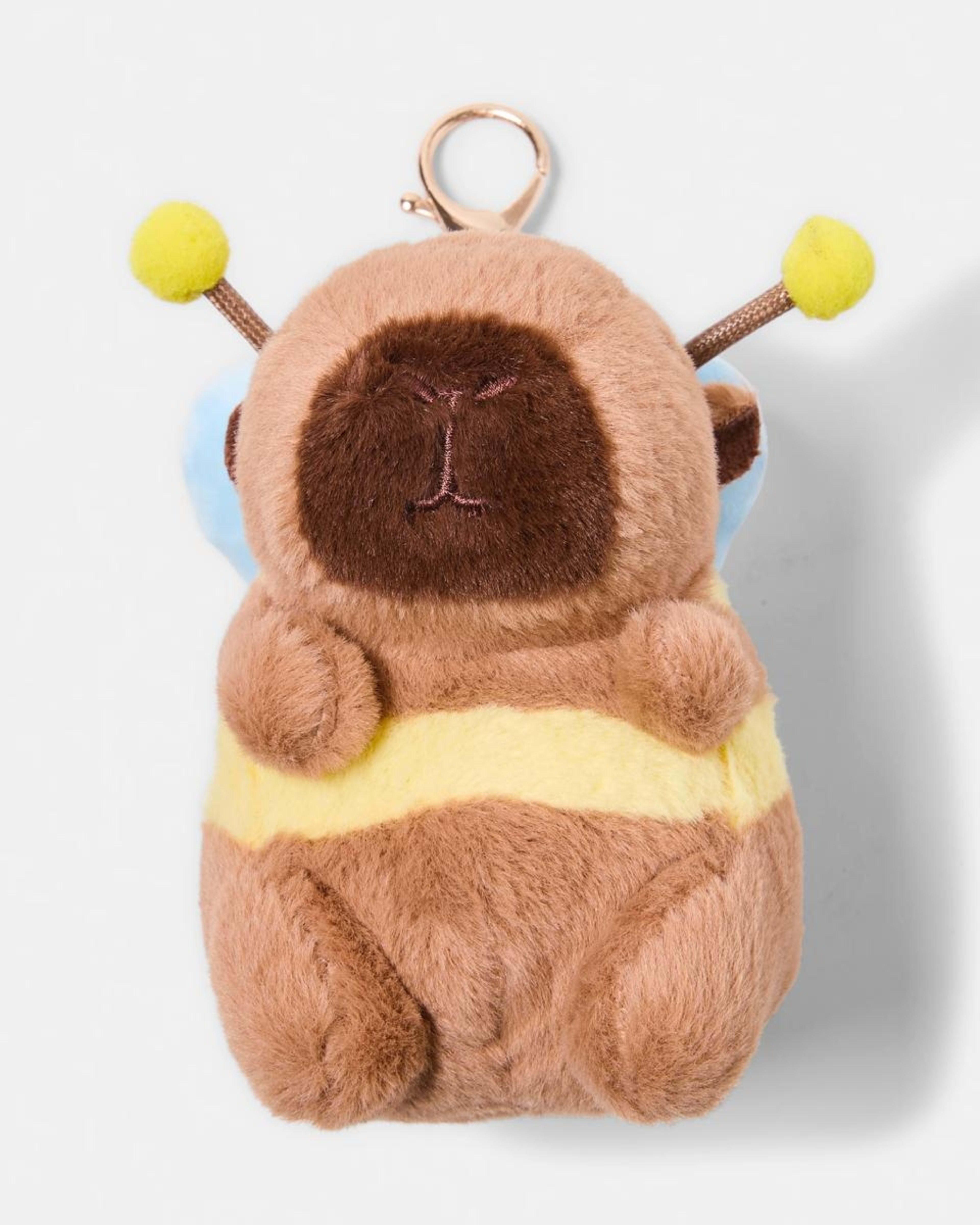 1 Bee Capybara Charm Keyring - Brown and Gold Tone Brown, 1 of 3