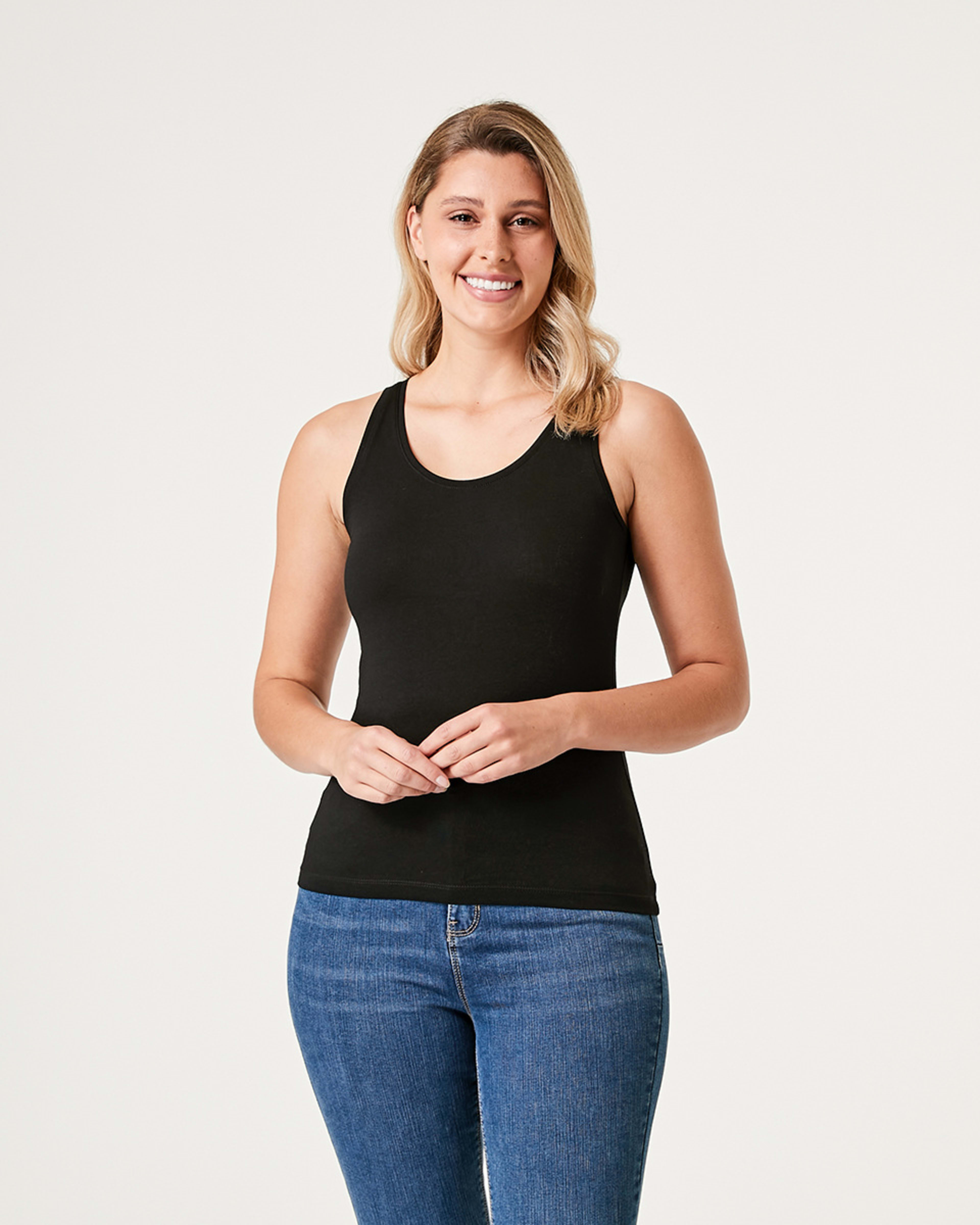 1 Sleeveless Stretch Tank Black, 1 of 4
