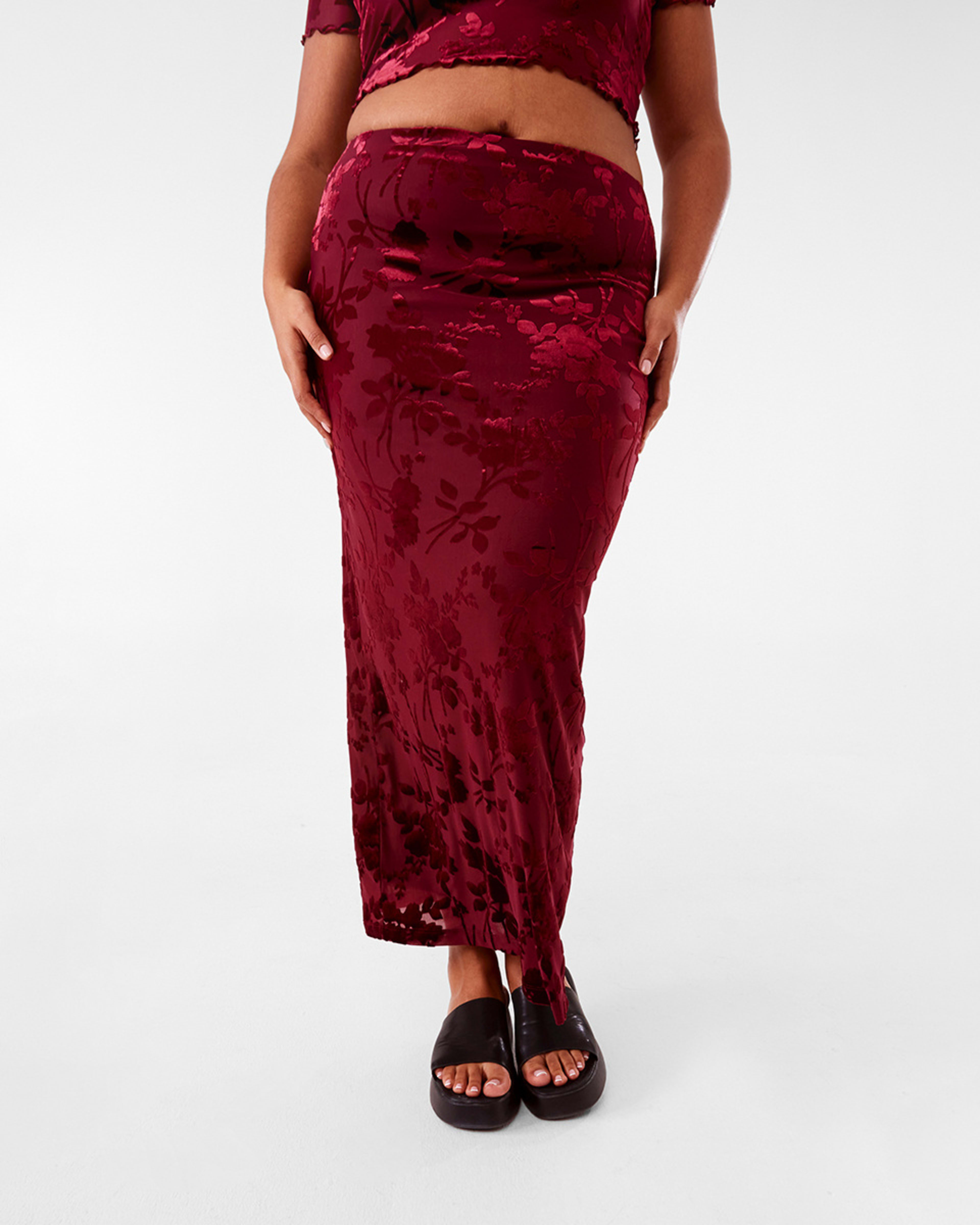 3 Burnout Maxi Skirt Cran Juice, 3 of 8