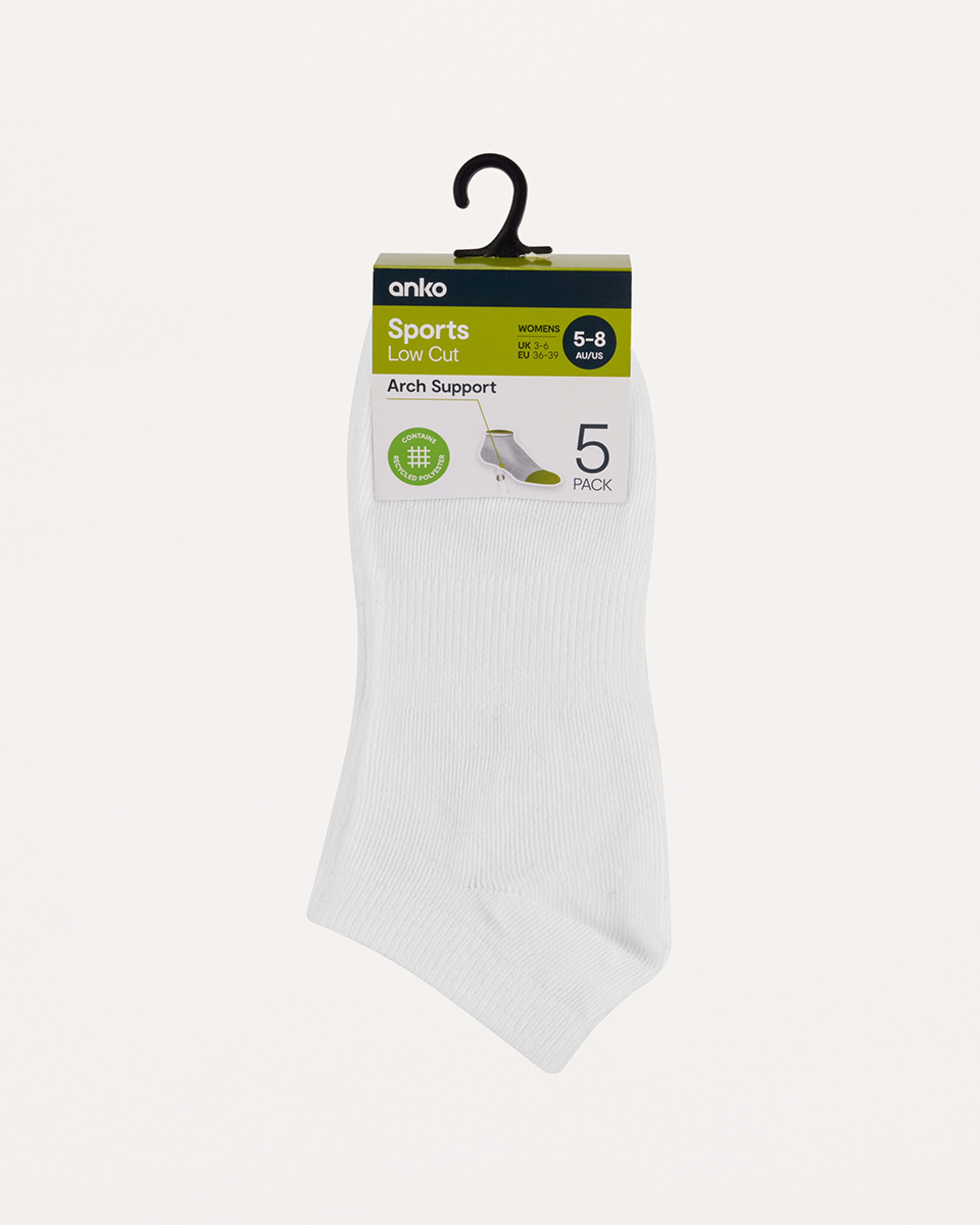 3 5 Pack Active Low Cut Socks White, 3 of 3