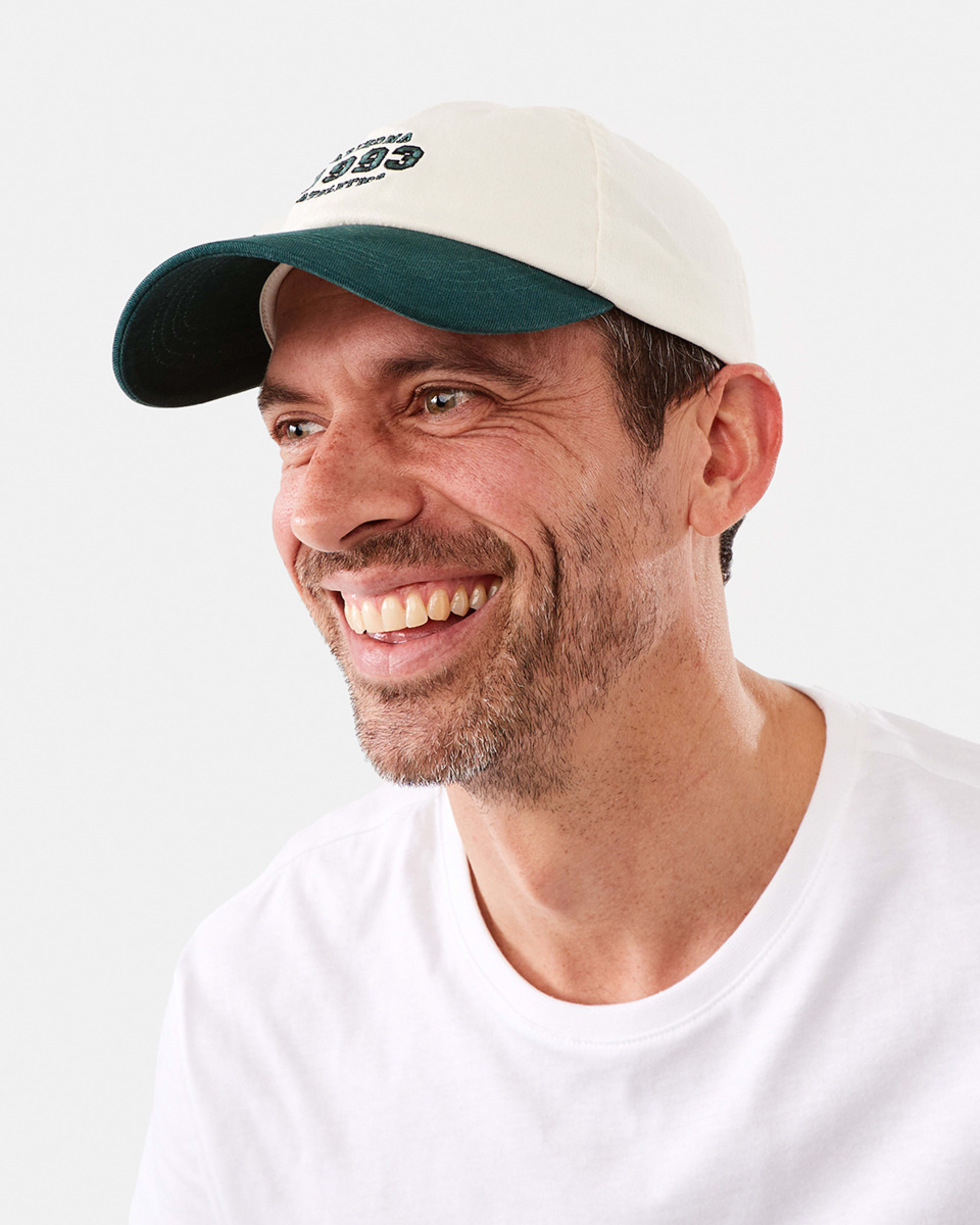 4 Unstructured Baseball Cap WHITE GREEN CAP, 4 of 4