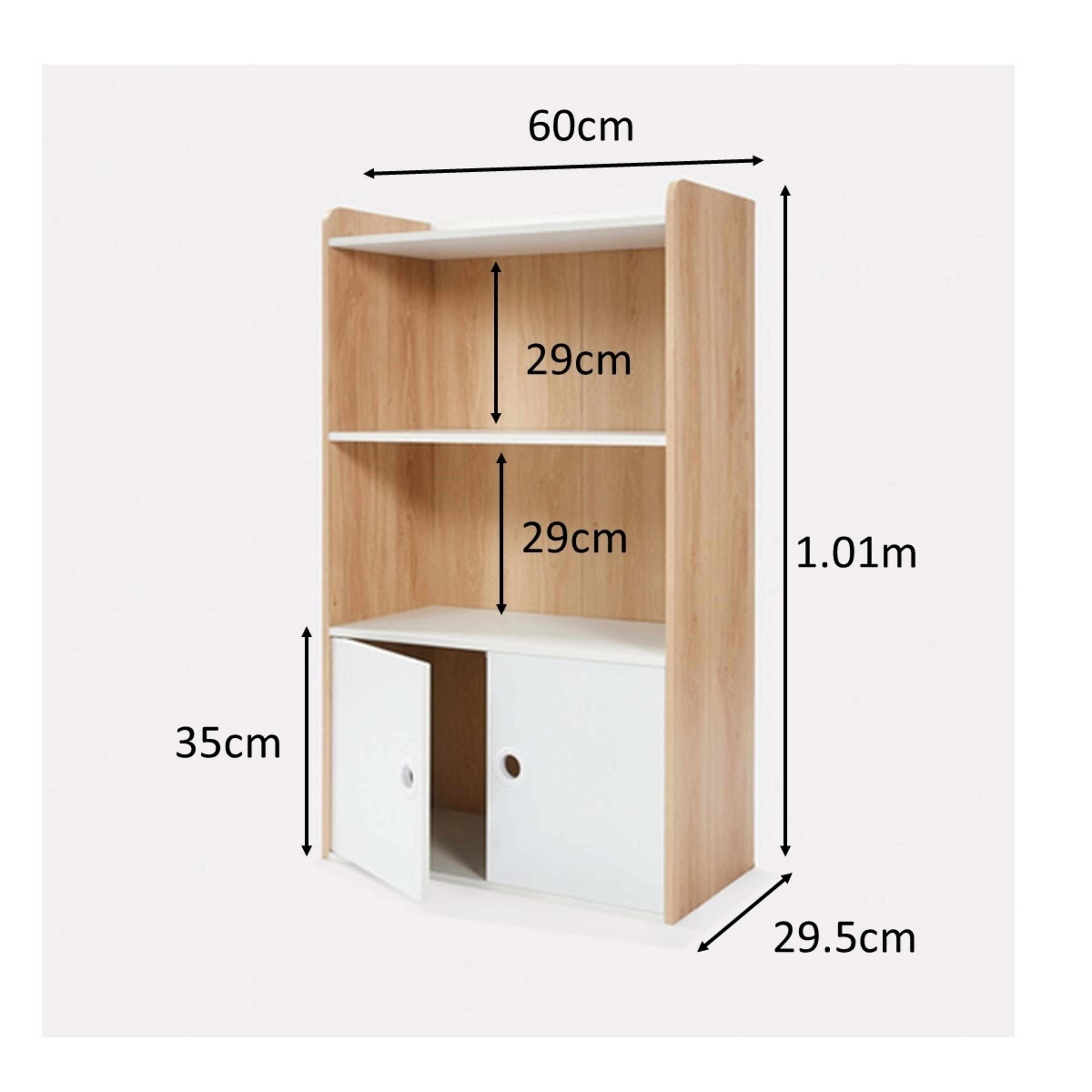 10 Oak Look and White Shelf with Cupboard, 10 of 10