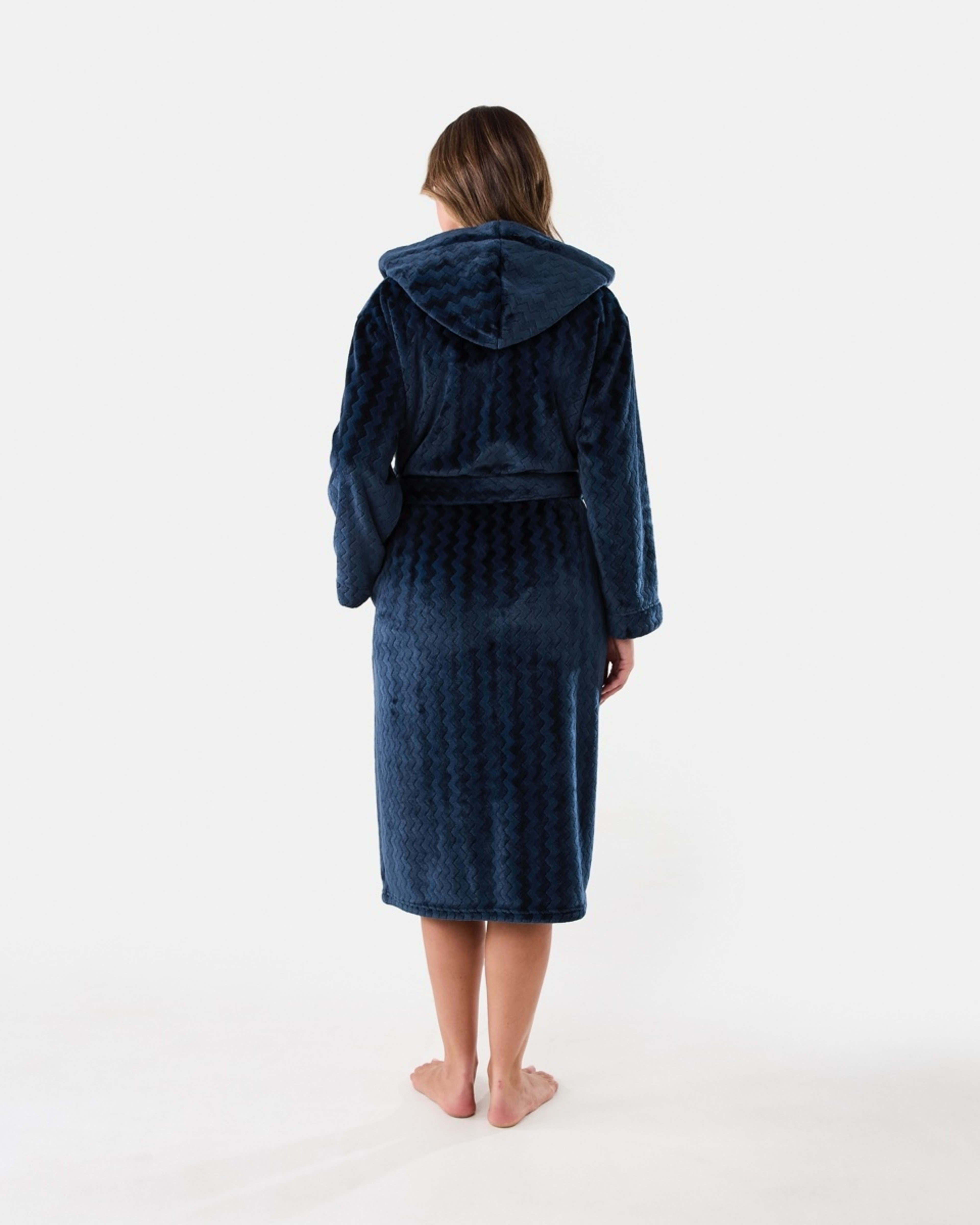 3 Textured Hood Gown Midnight, 3 of 7