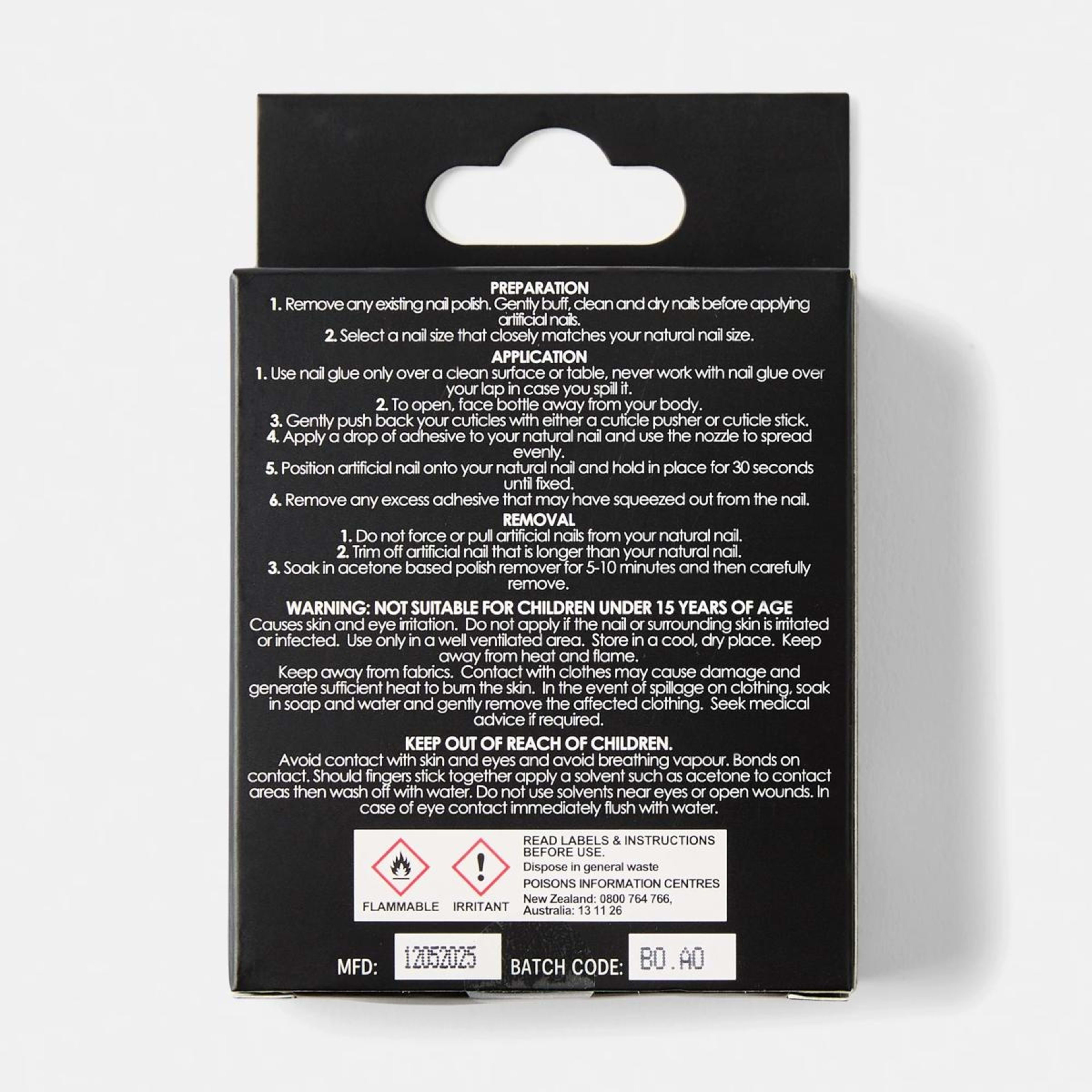 2 OXX Cosmetics 24 Pack Artificial Nails with Adhesive - Almond Shape, French Tip and Blue Butterflies, 2 of 5