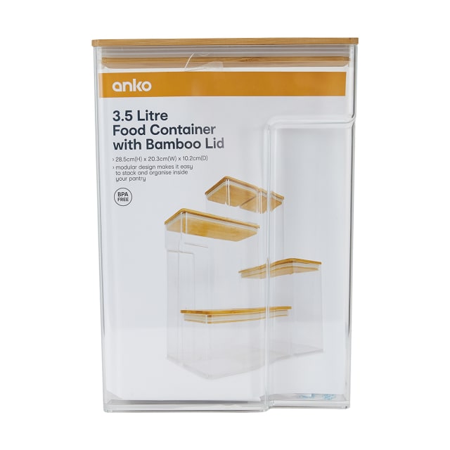 3.5L Food Container with Bamboo Lid Kmart