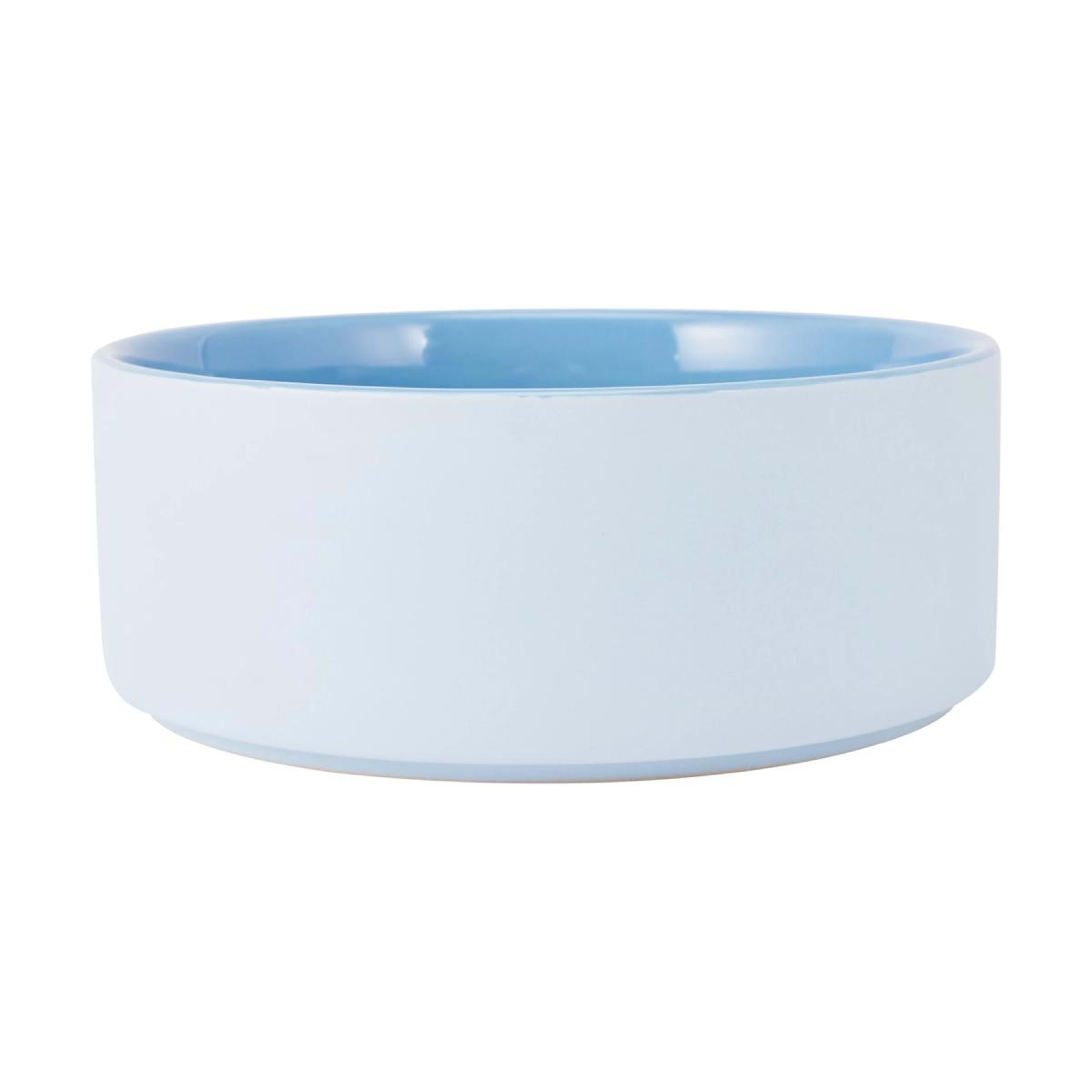 1 Pet Bowl Ceramic - Large, Blue