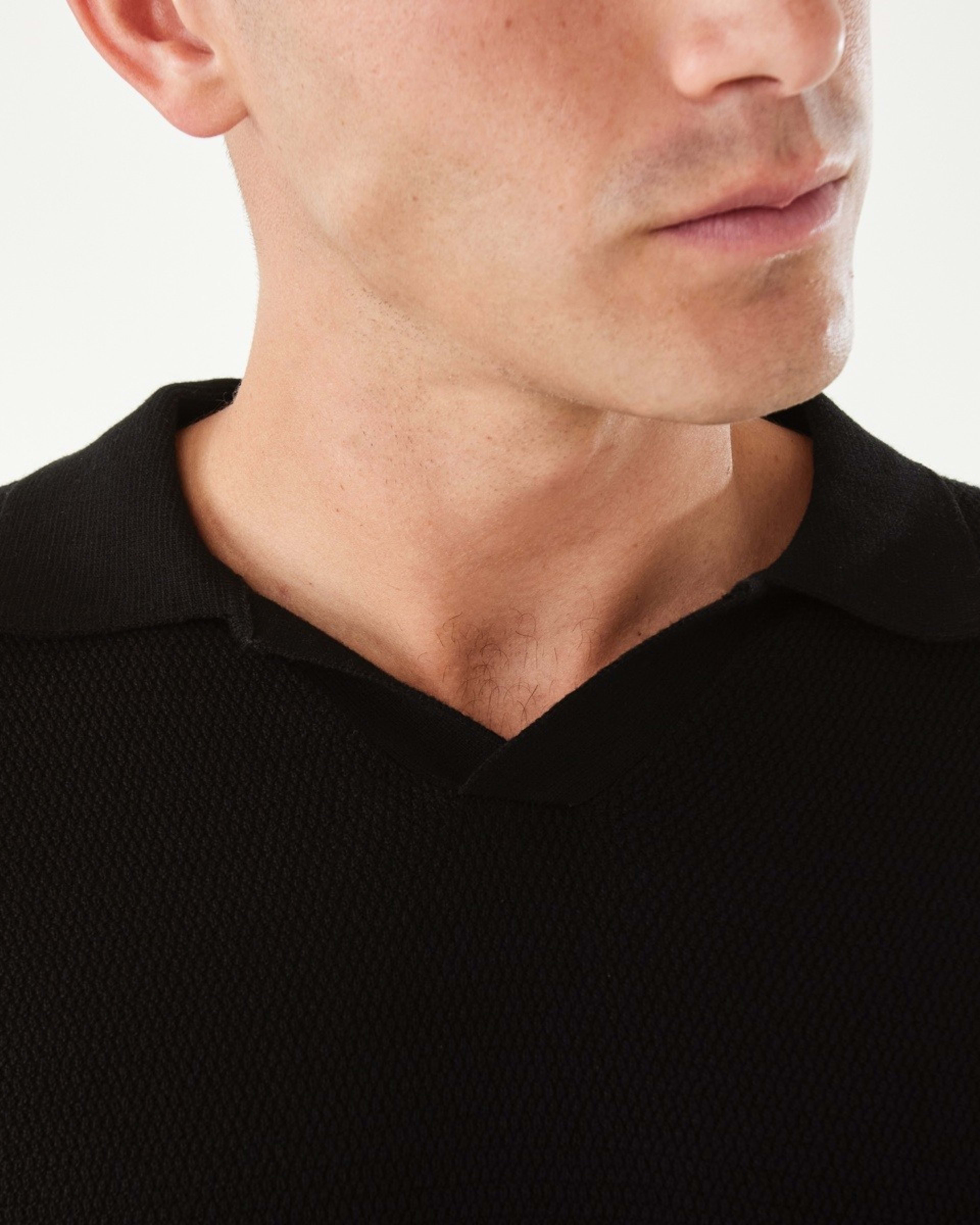 6 Knit Polo Shirt Black, 6 of 6