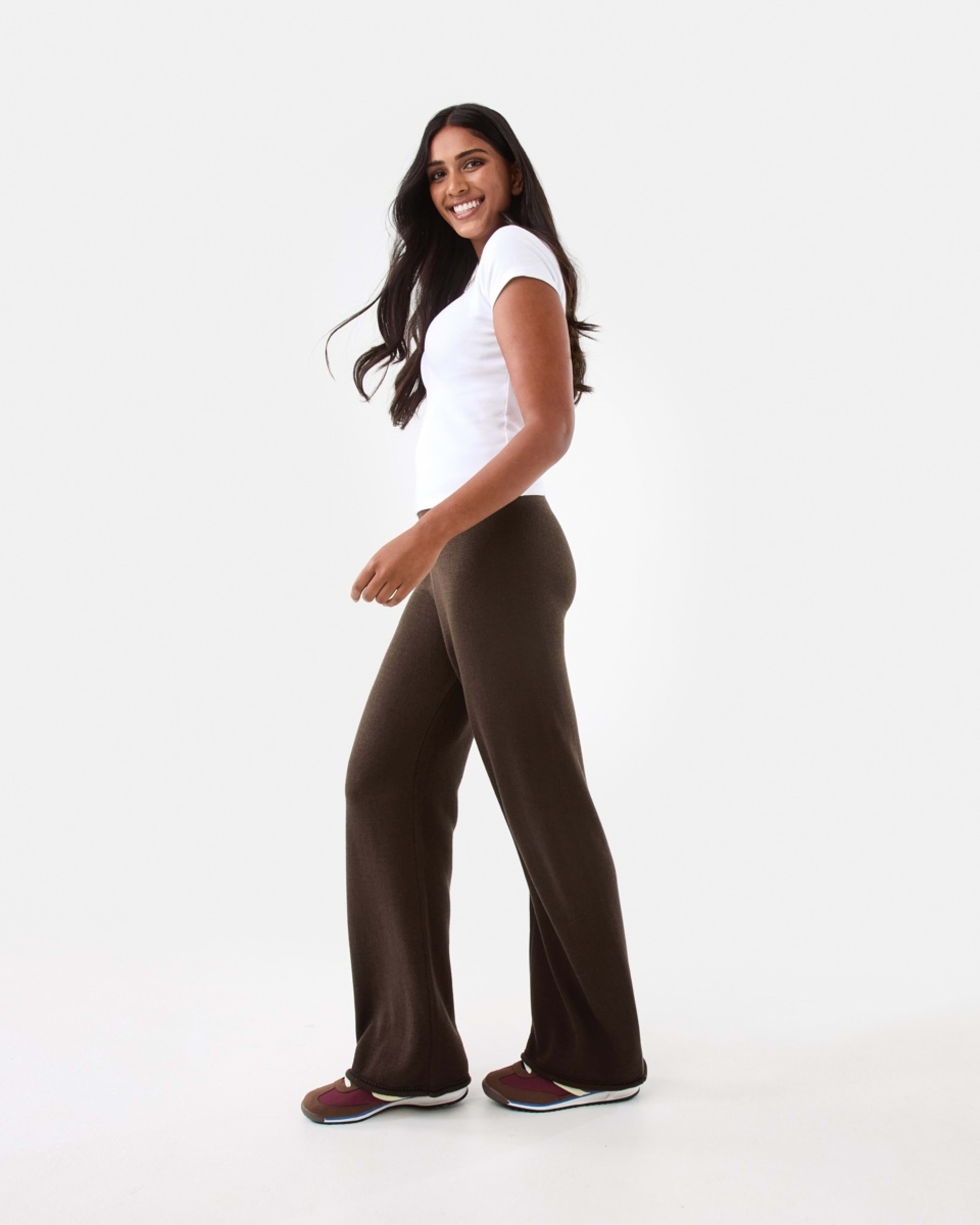 3 Rolled Up Hem True Knit Pants Melt Brown, 3 of 6