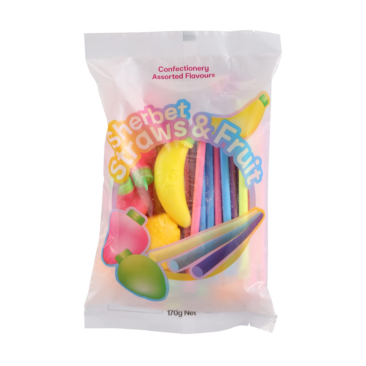 Sherbet Straws & Fruit 170g Kmart