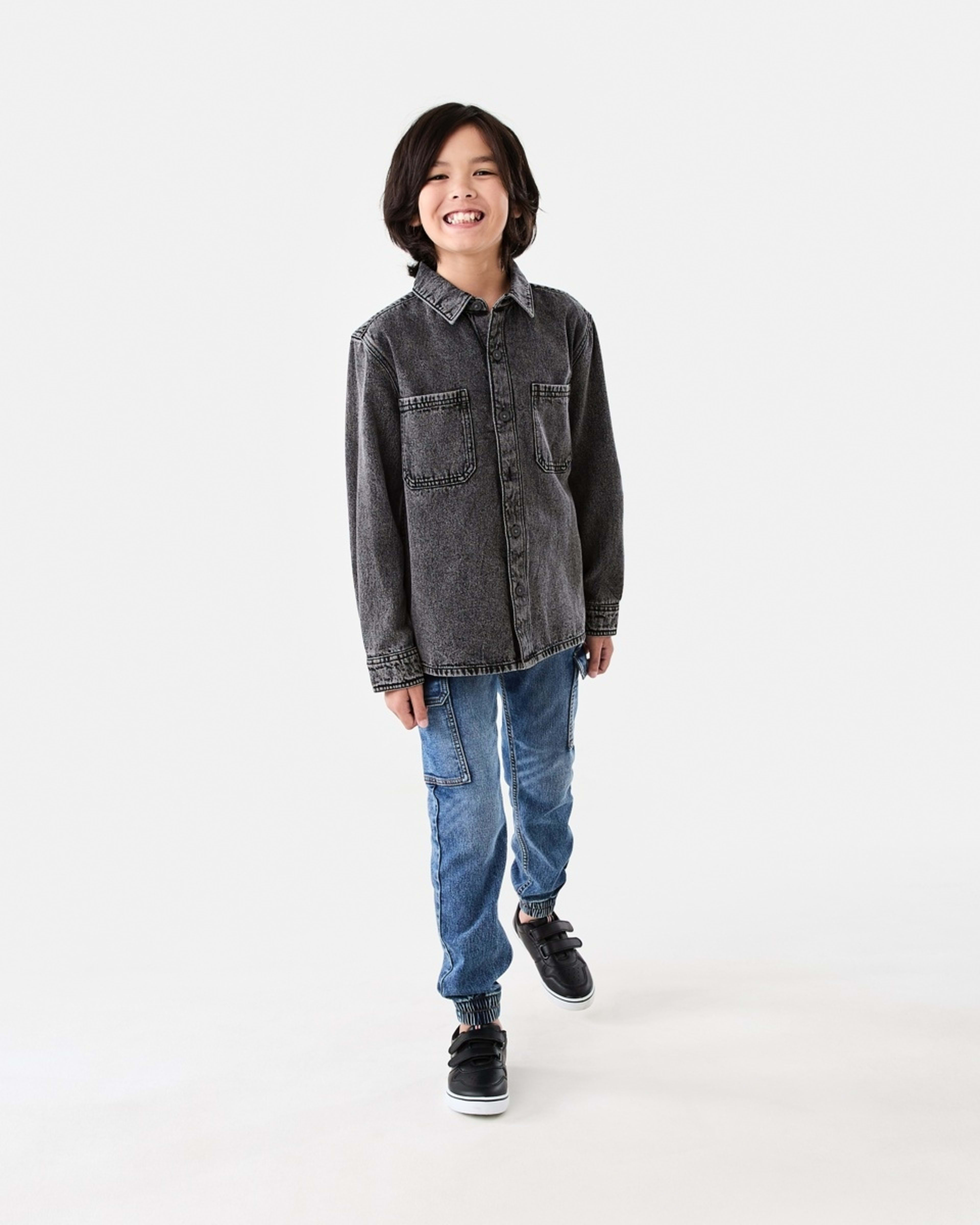 7 Denim Utility Overshirt Black Wash, 7 of 10