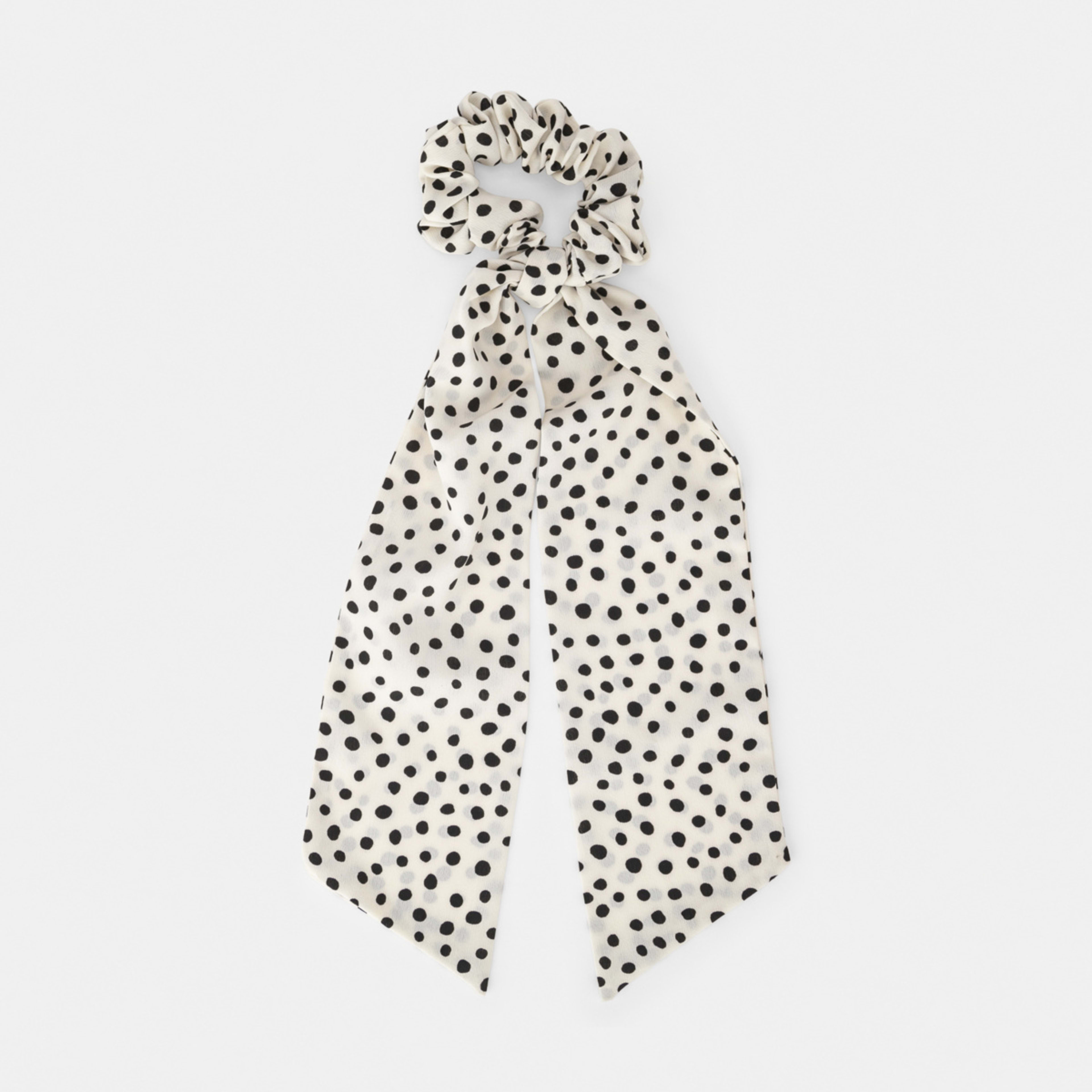 1 Linen Hair Scrunchie Scarf - Spots