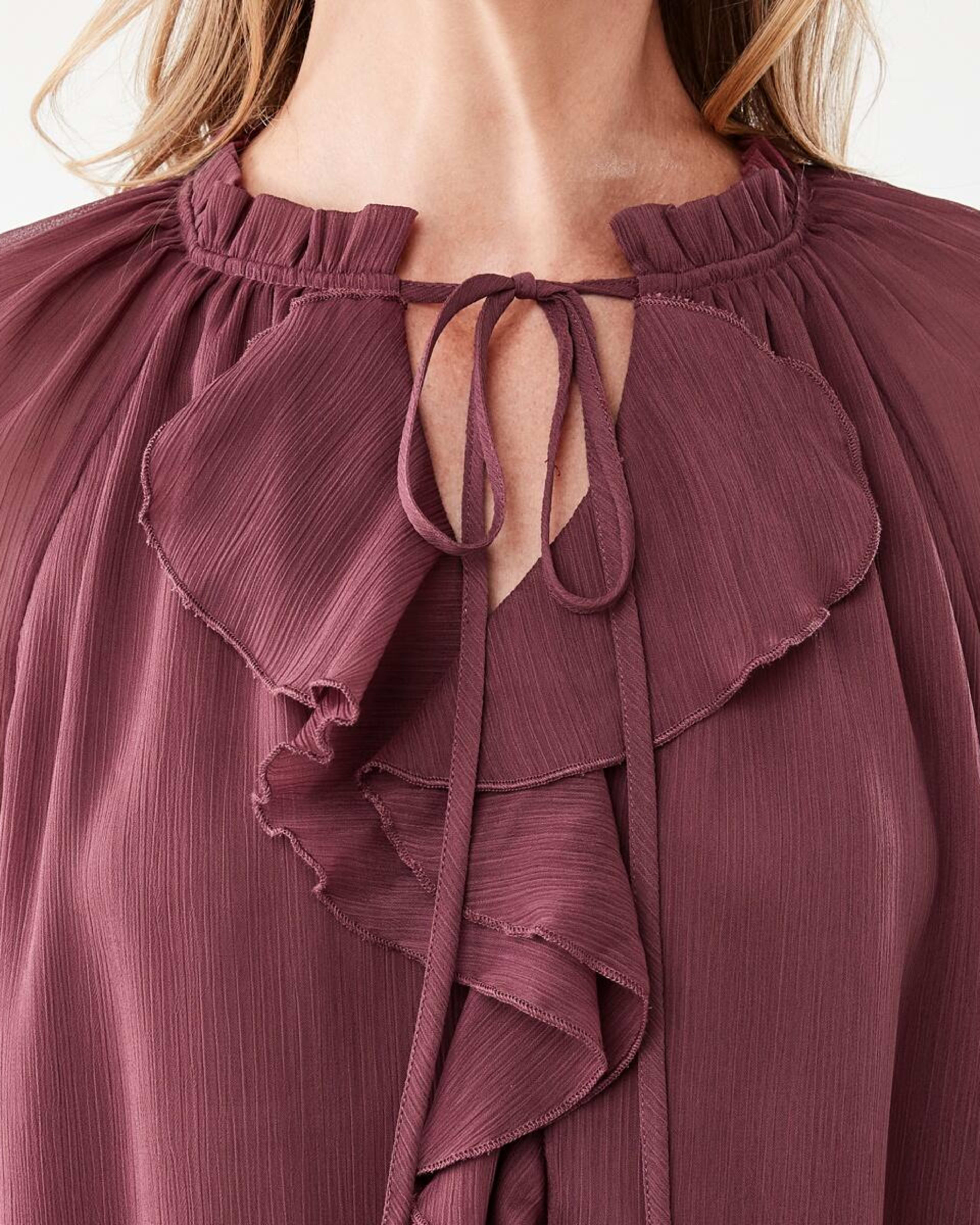 6 Long Sleeve Frill Blouse Berry, 6 of 7