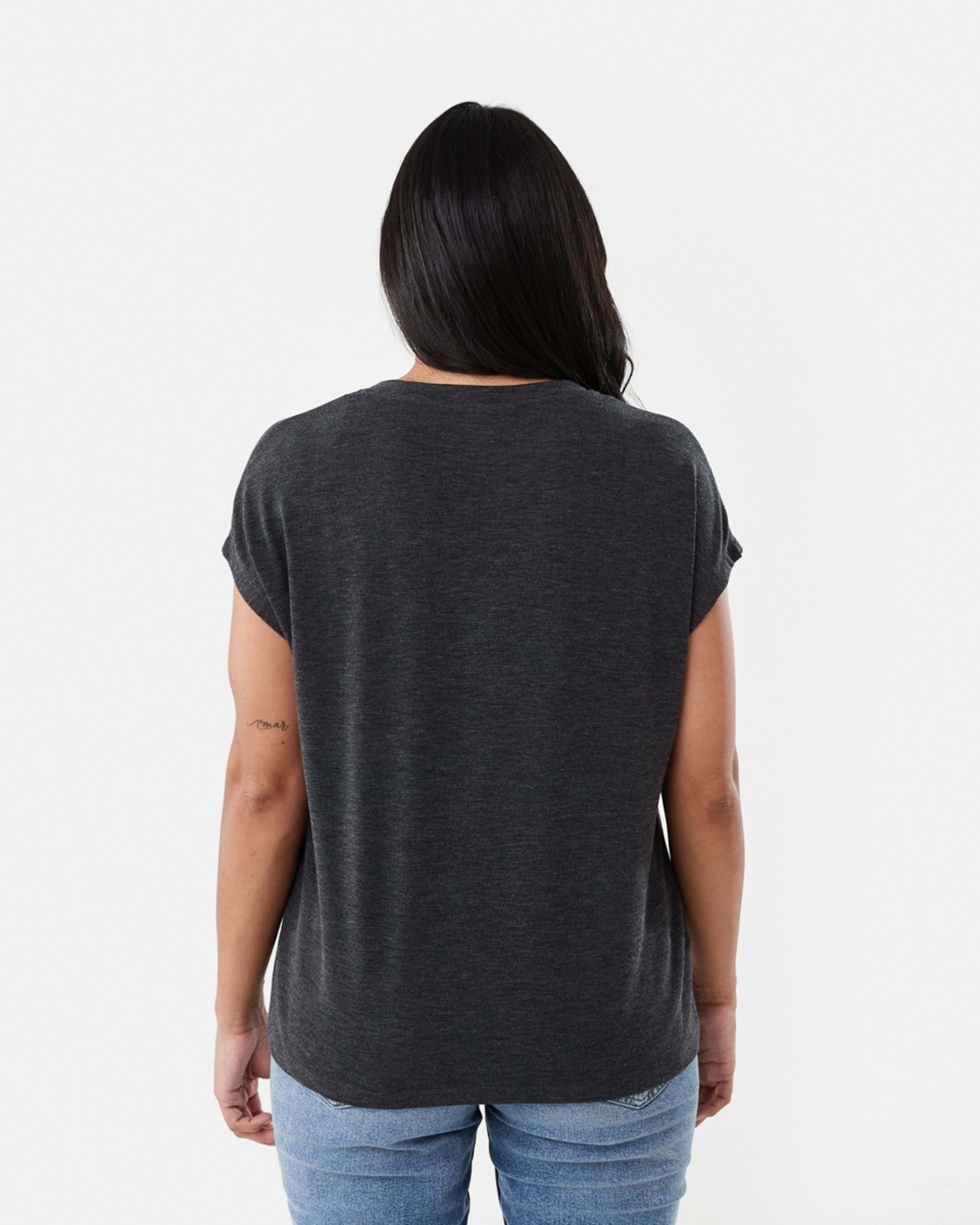 3 Short Sleeve Warm Handle V-Neck Top Gry Chmrle, 3 of 5
