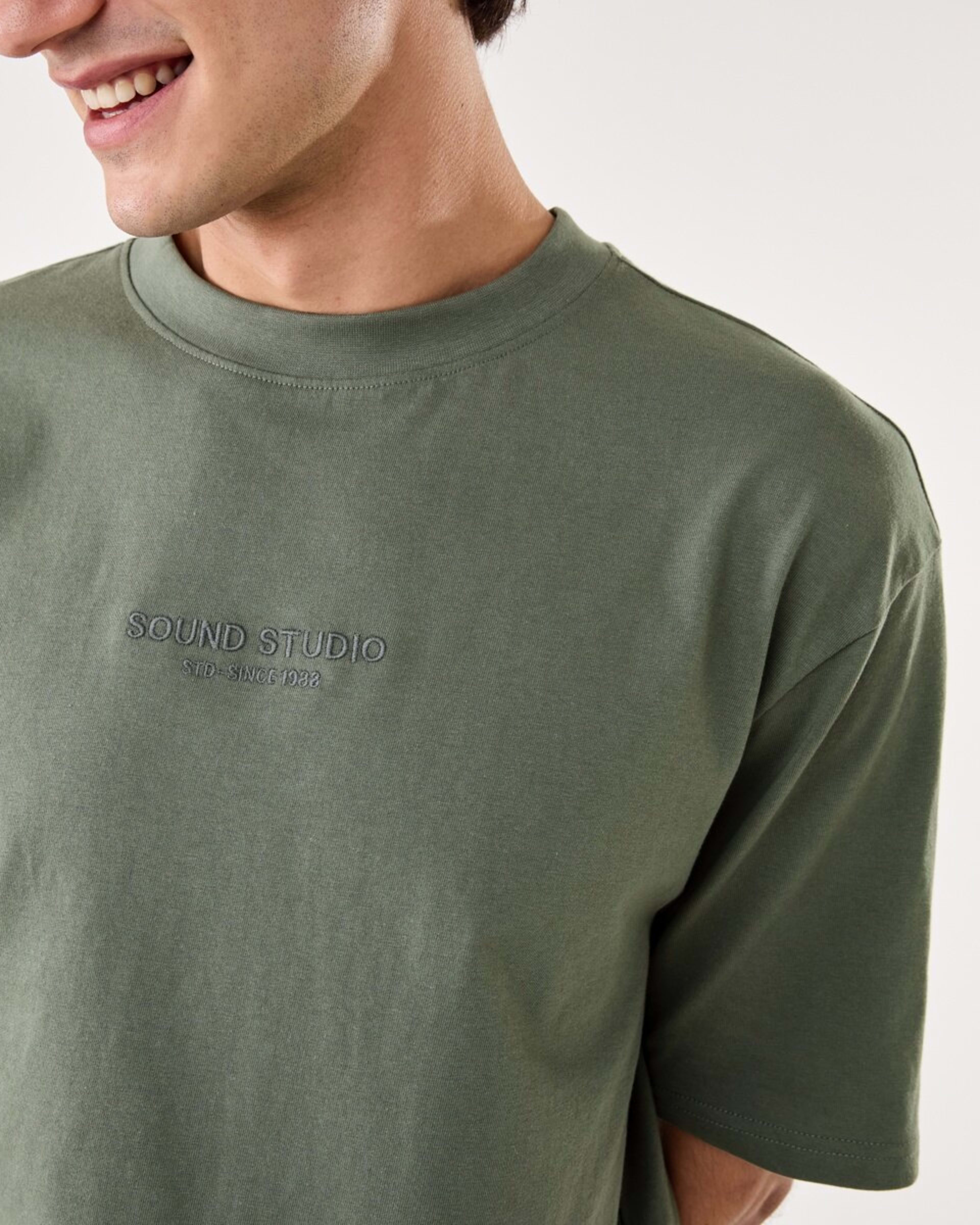 6 Oversized Print T-shirt Grn Agave, 6 of 10