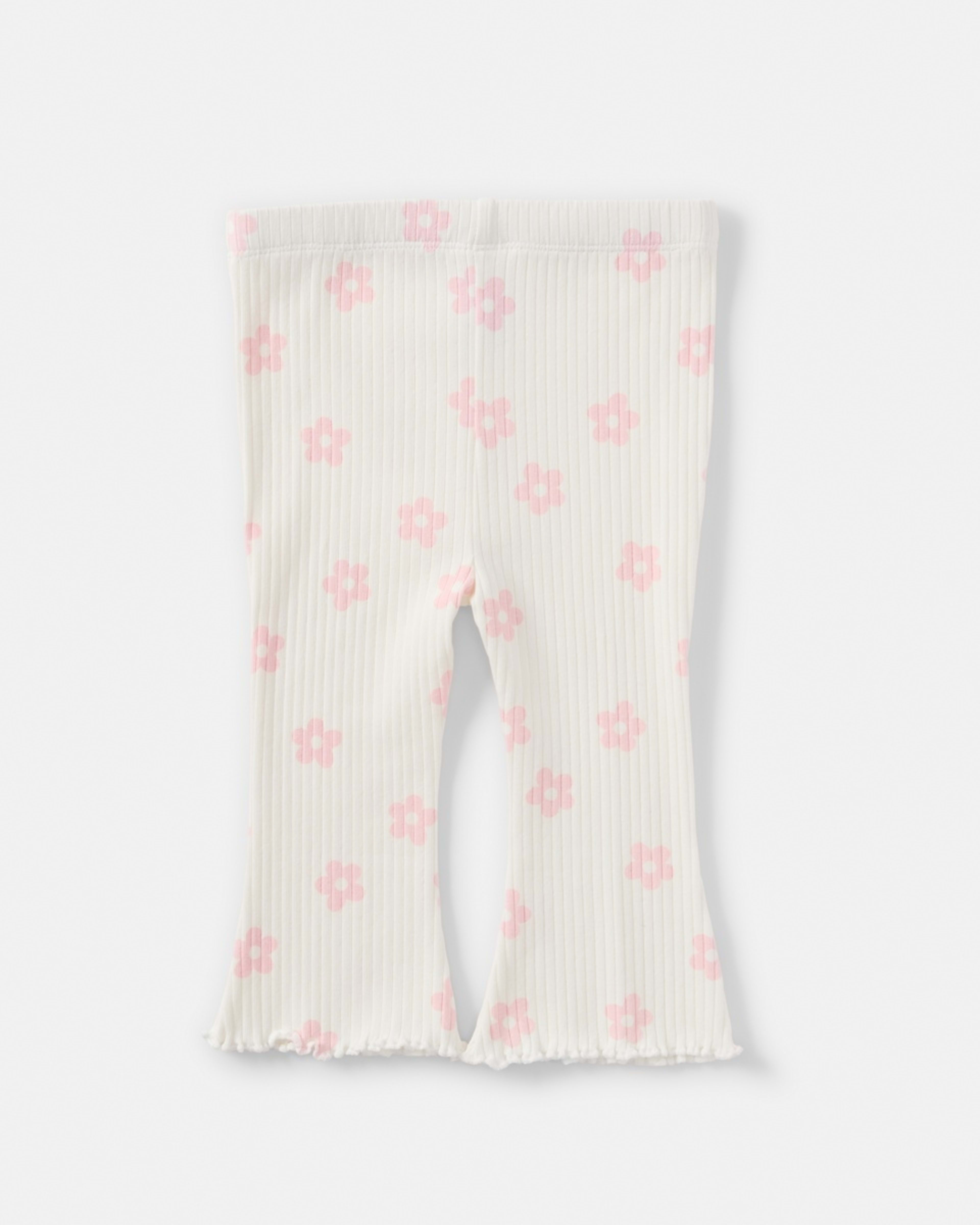 2 Rib Flare Leggings Wht Flr, 2 of 3