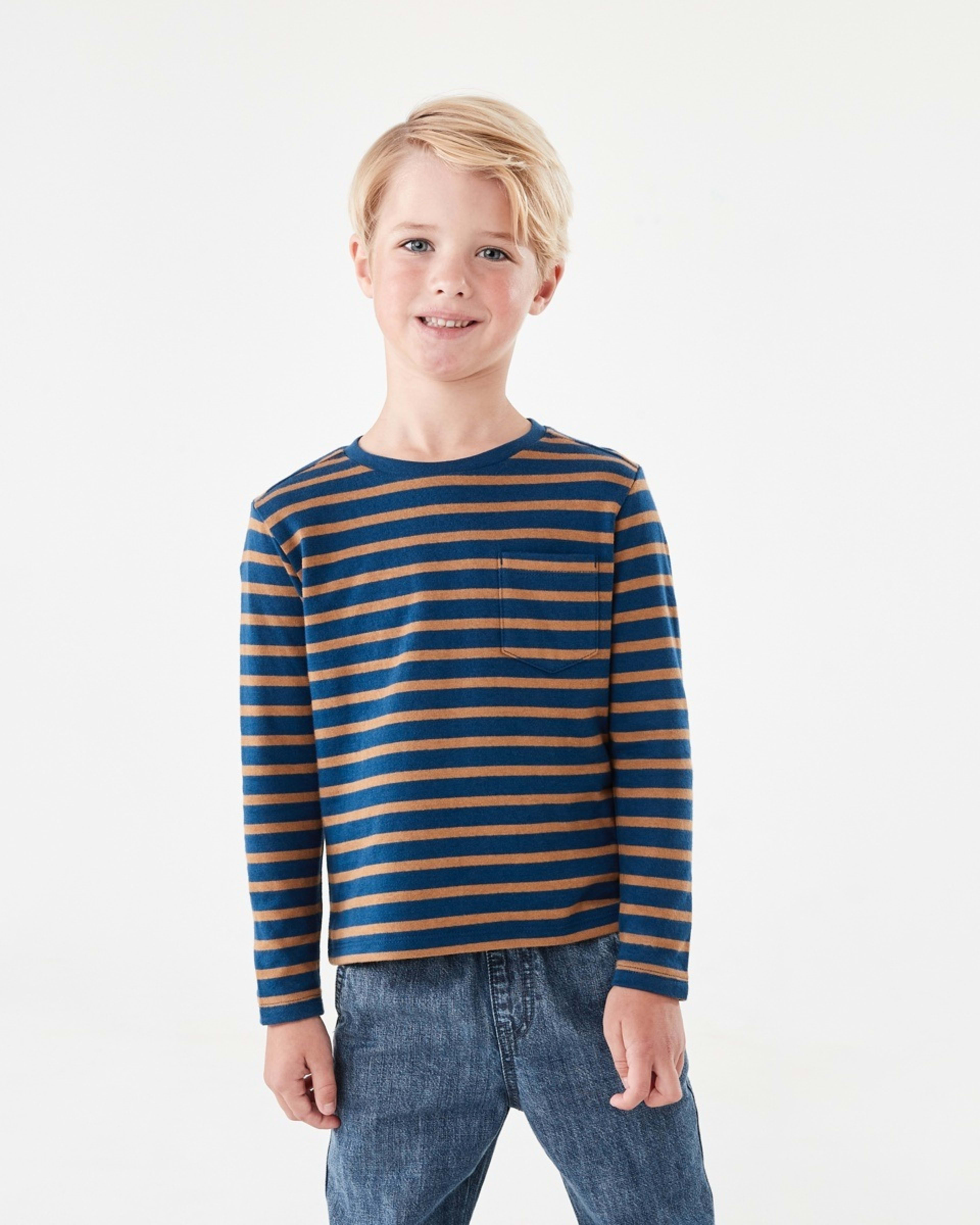 1 Double Cloth Stripe T-shirt Nvy Stripe, 1 of 8