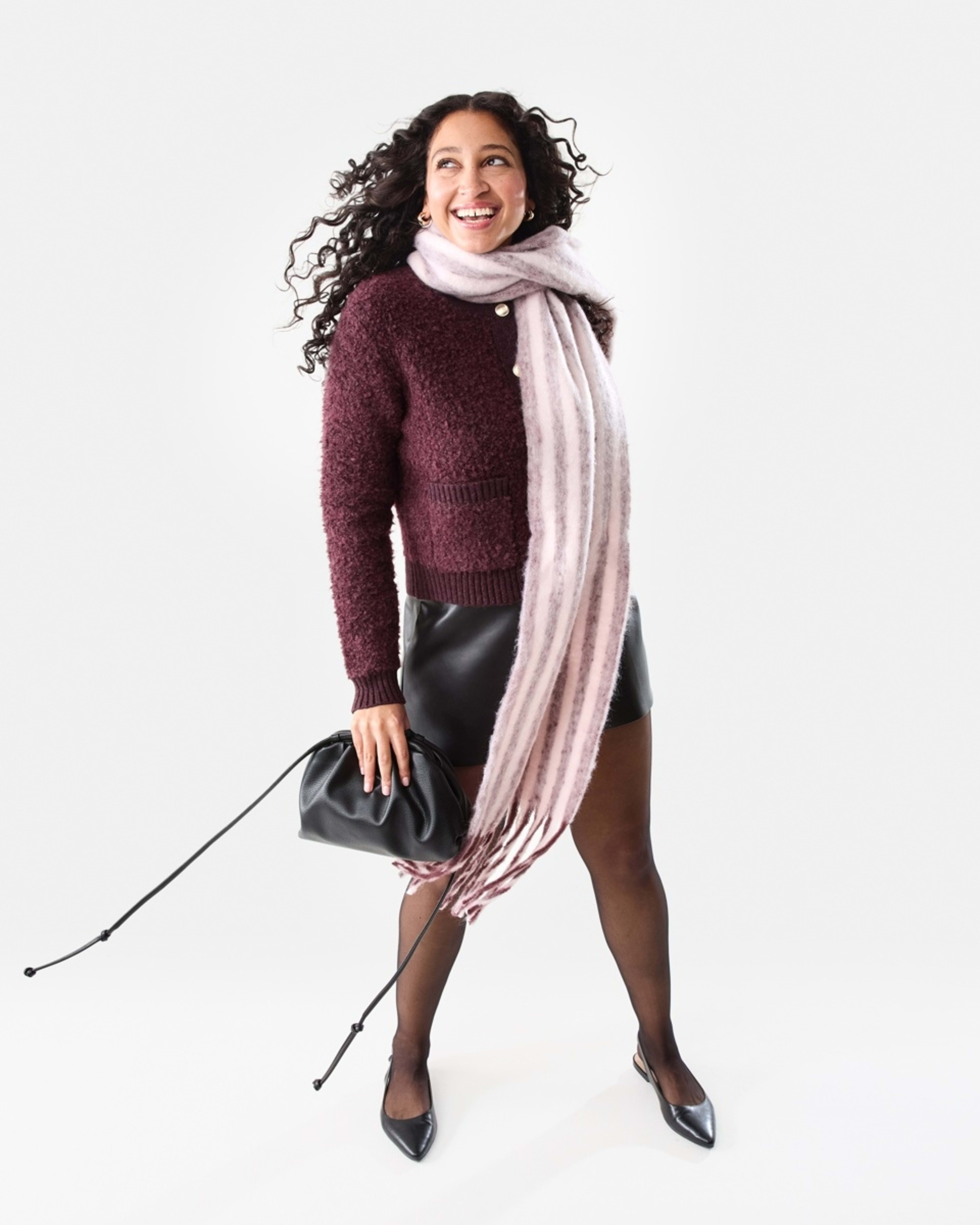 10 Pocket Textured Cardigan Mulberry, 10 of 10