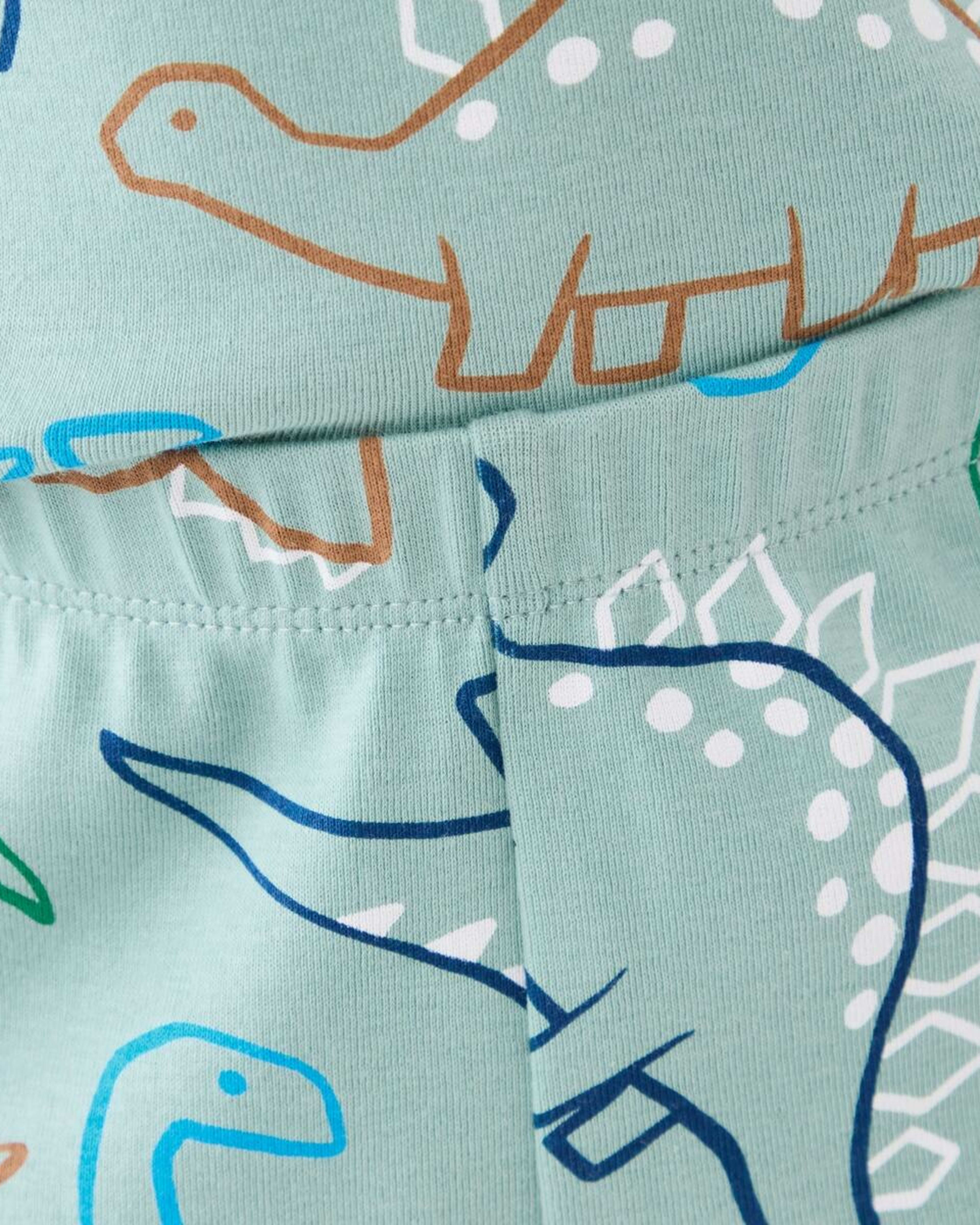 4 Rib Pyjama Set Blu Dino, 4 of 8
