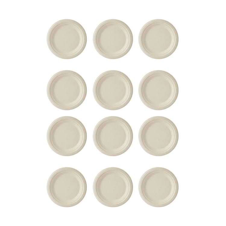 12 Pack Sugarcane Pulp Round Dessert Plates Kmart