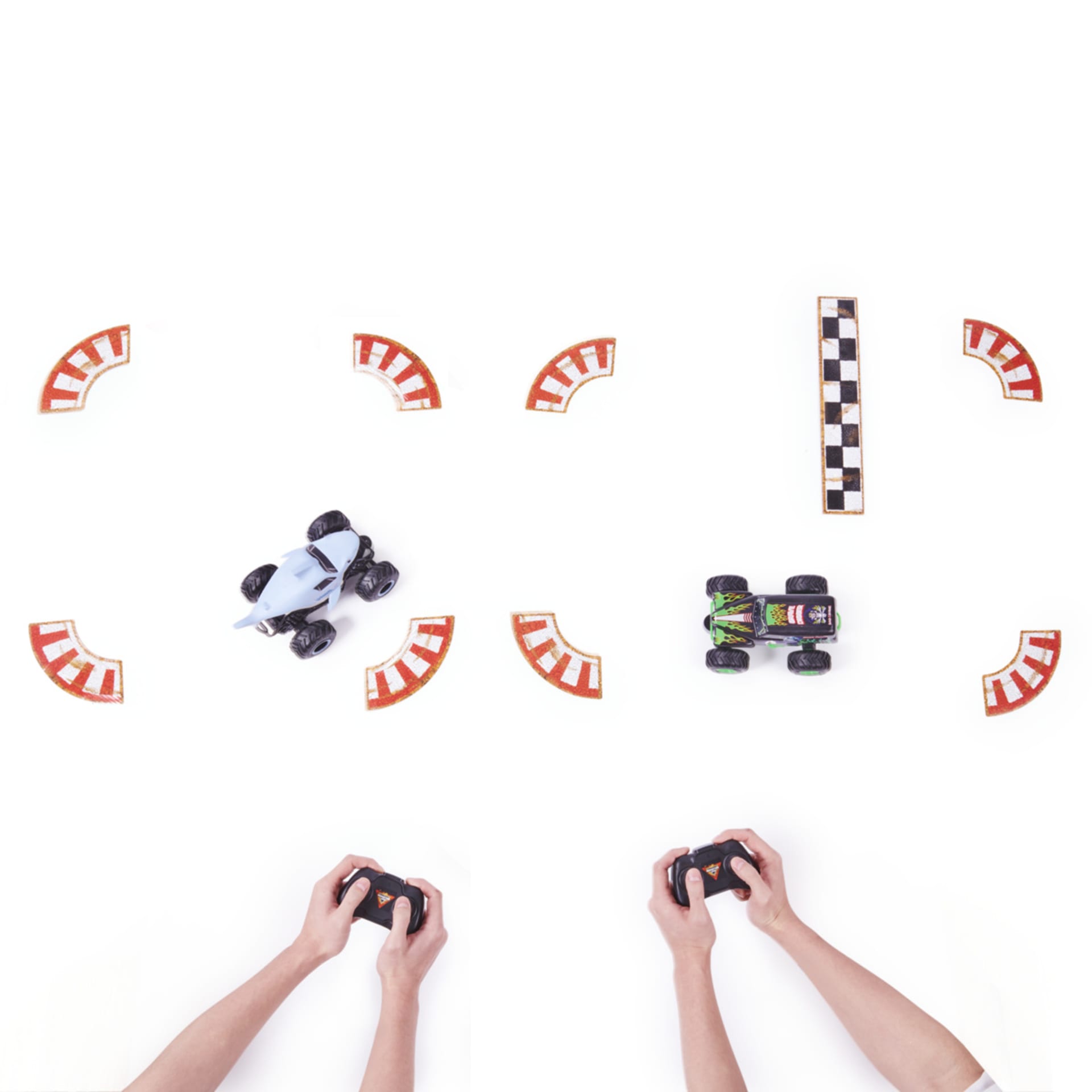 2 Pack Monster Jam Full Function Remote Control 2.4GHz Grave Digger vs