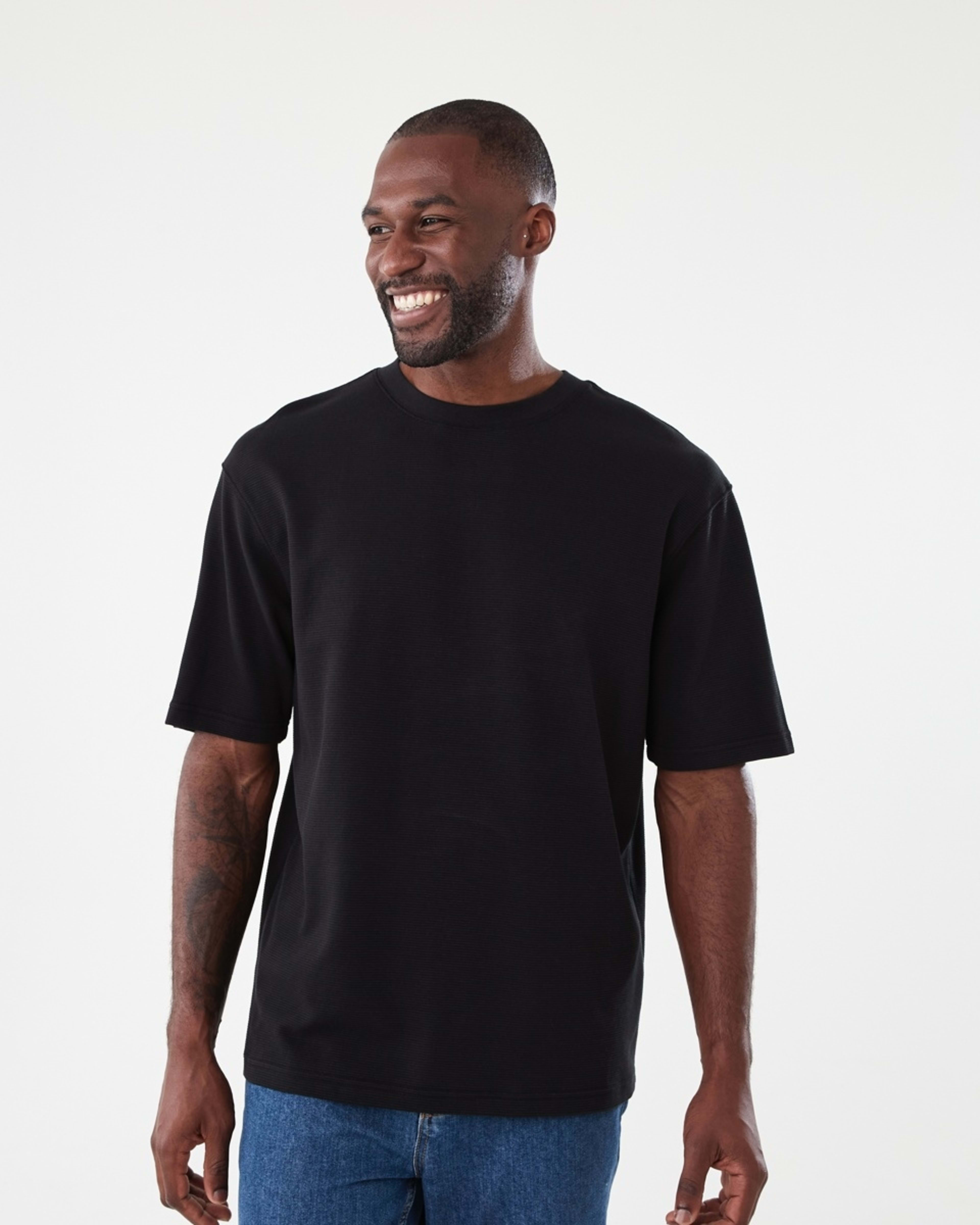 1 Oversized Ottoman T-shirt Black