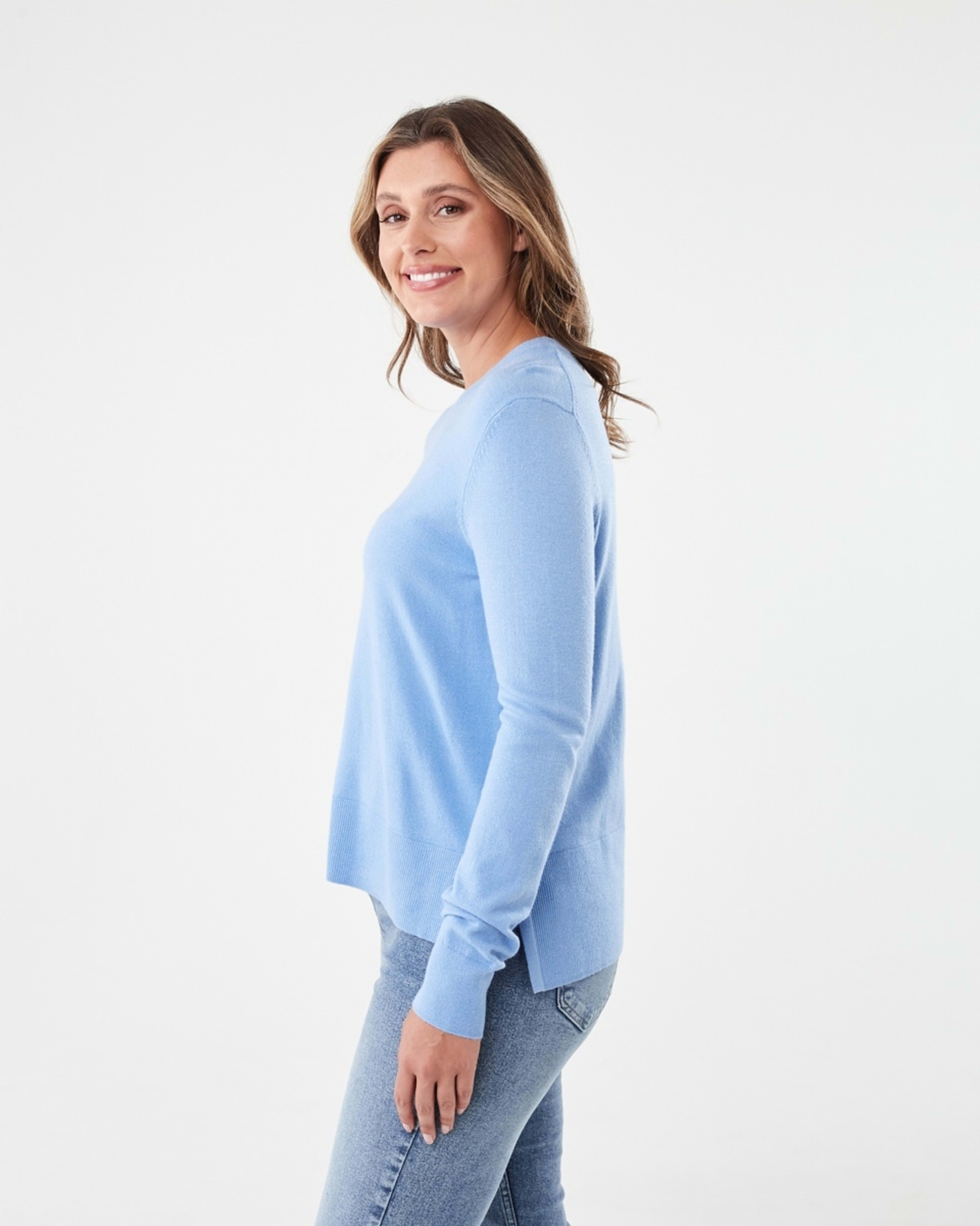 2 Crew Neck Lightweight Jumper Cornflower, 2 of 6