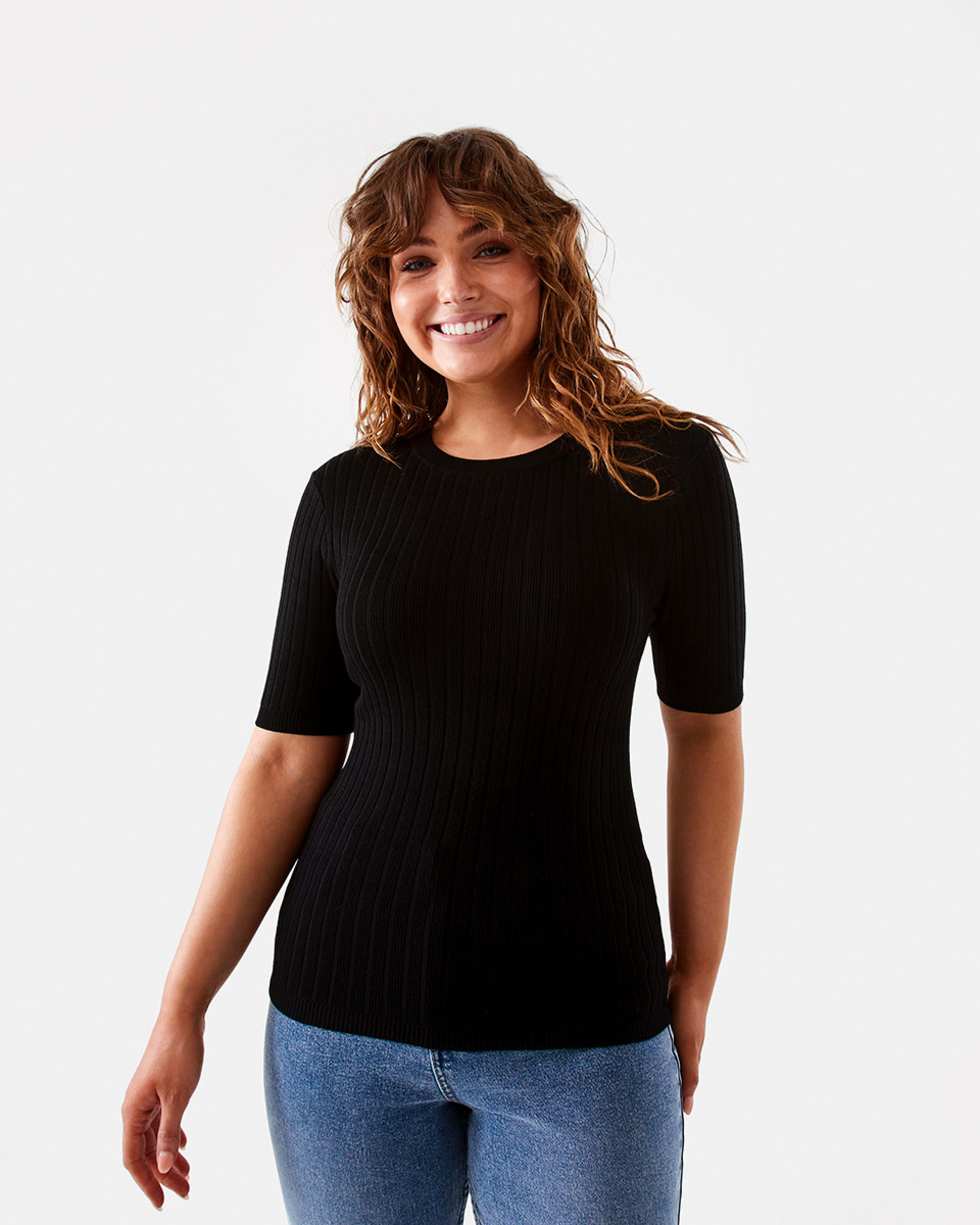 Short Sleeve True Knit Elbow Sleeve Top Kmart