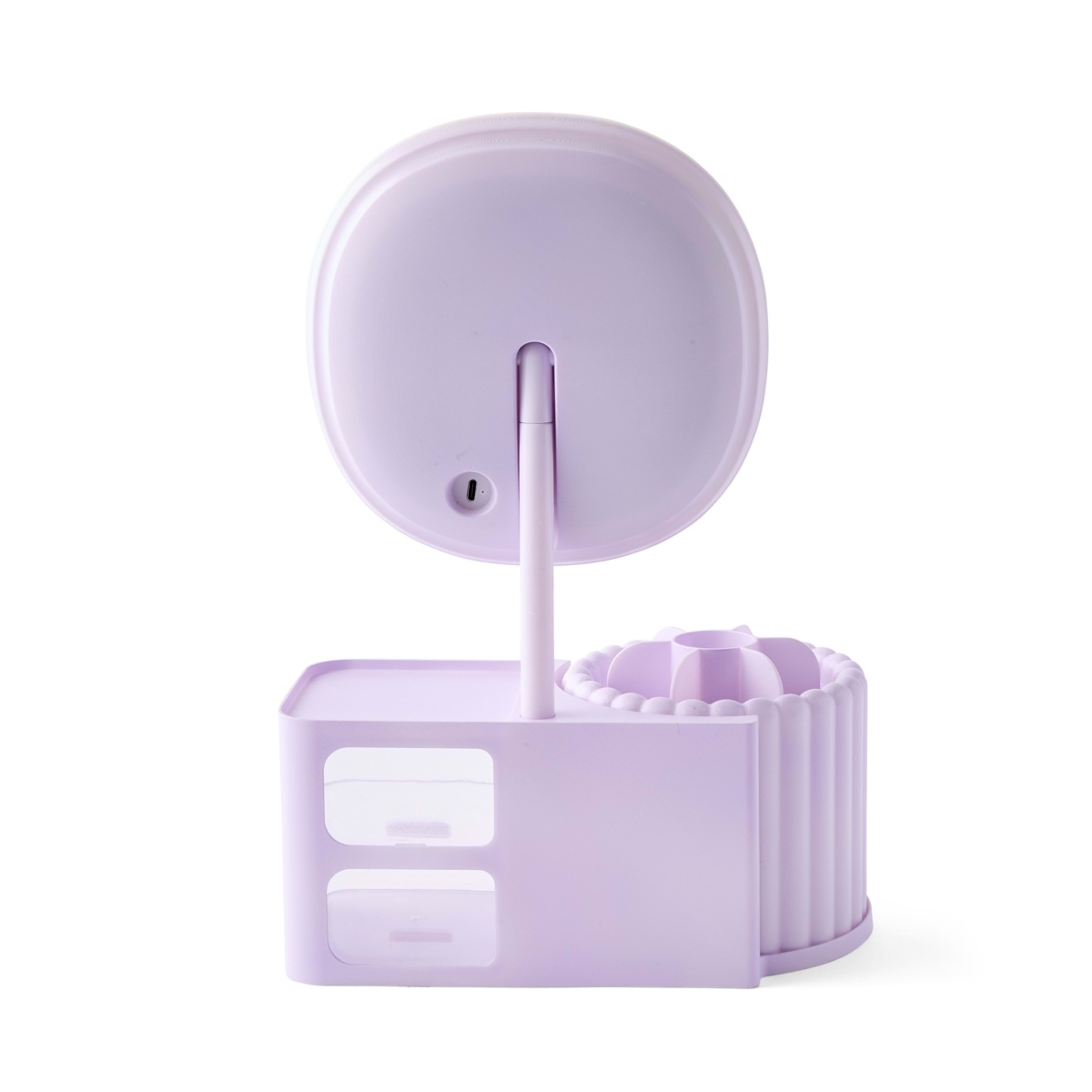 7 Cosmetic Organiser with Mirror - Lilac, 7 of 10