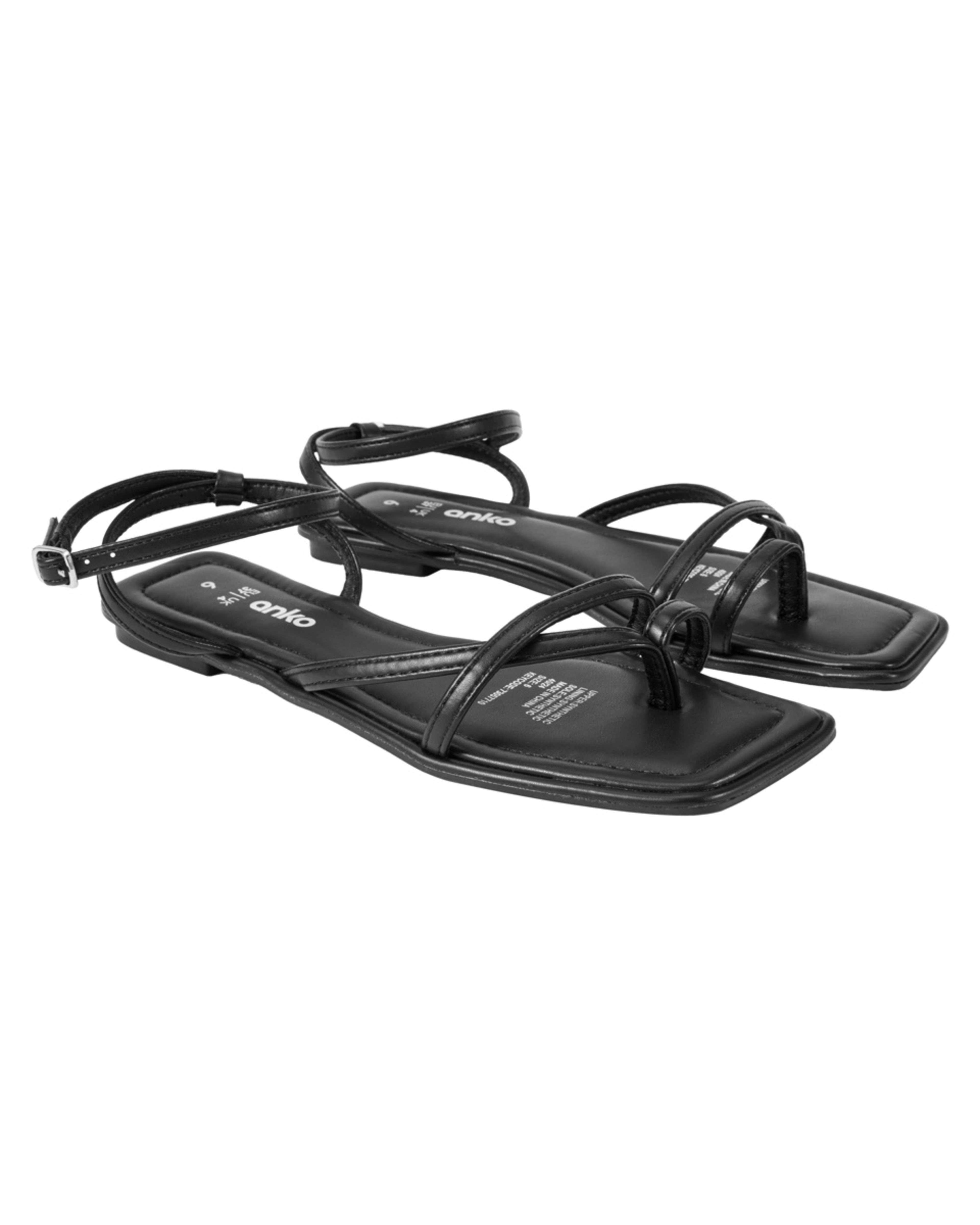 2 Strappy Toe Sandals Black, 2 of 3