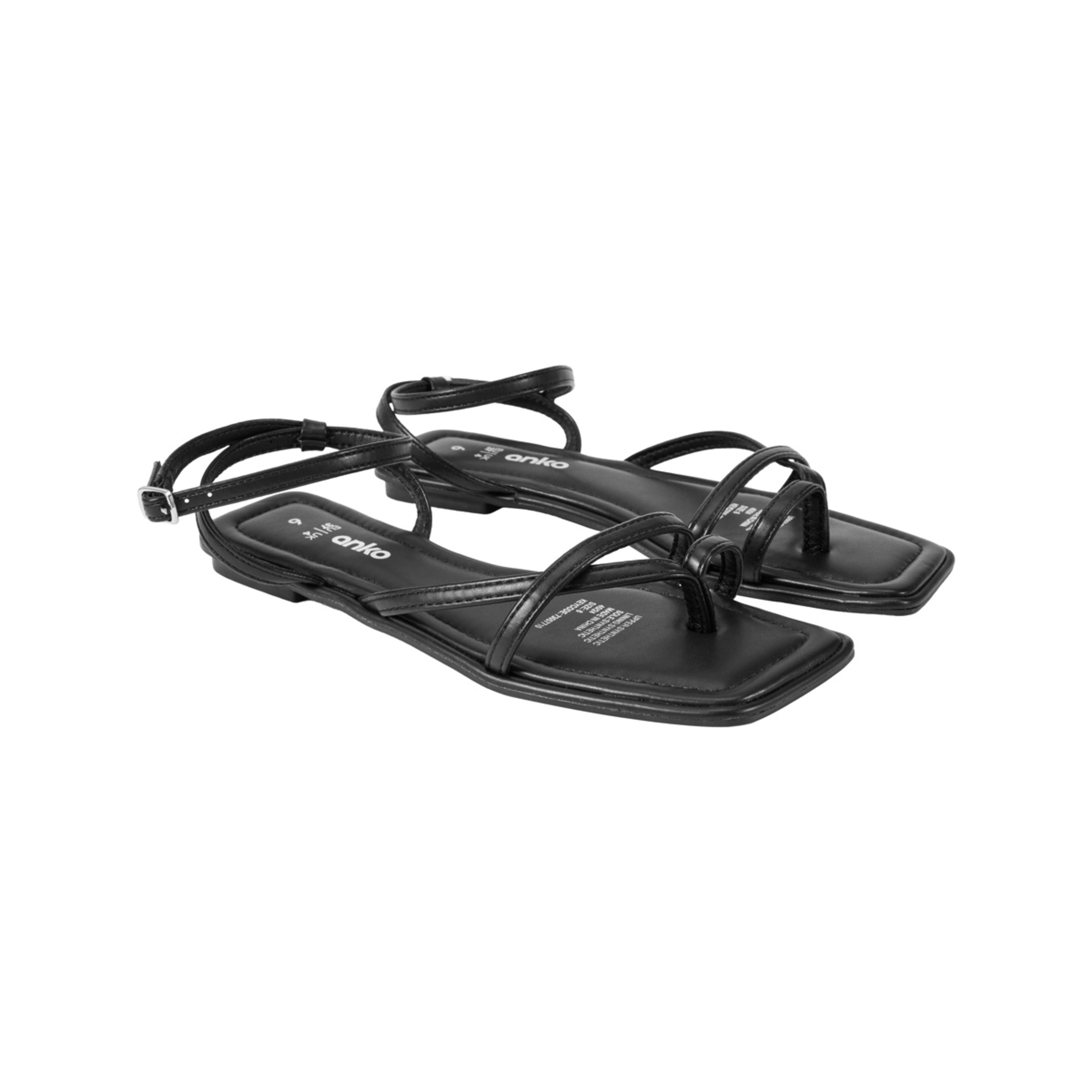 2 Strappy Toe Sandals Black, 2 of 3