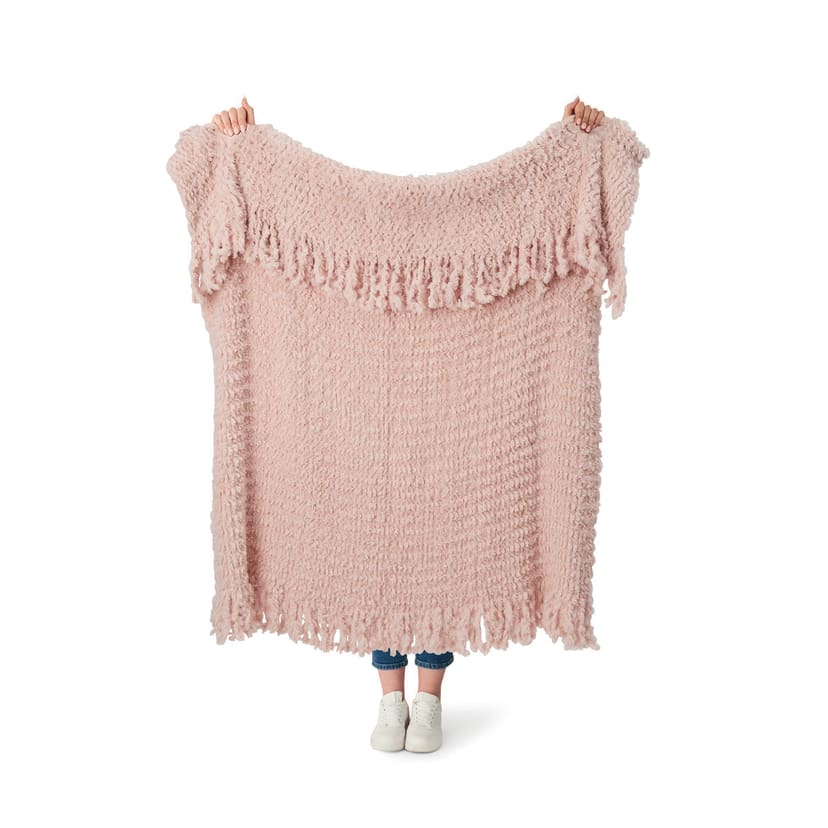 Faux Feather Yarn Throw Pink Kmart NZ