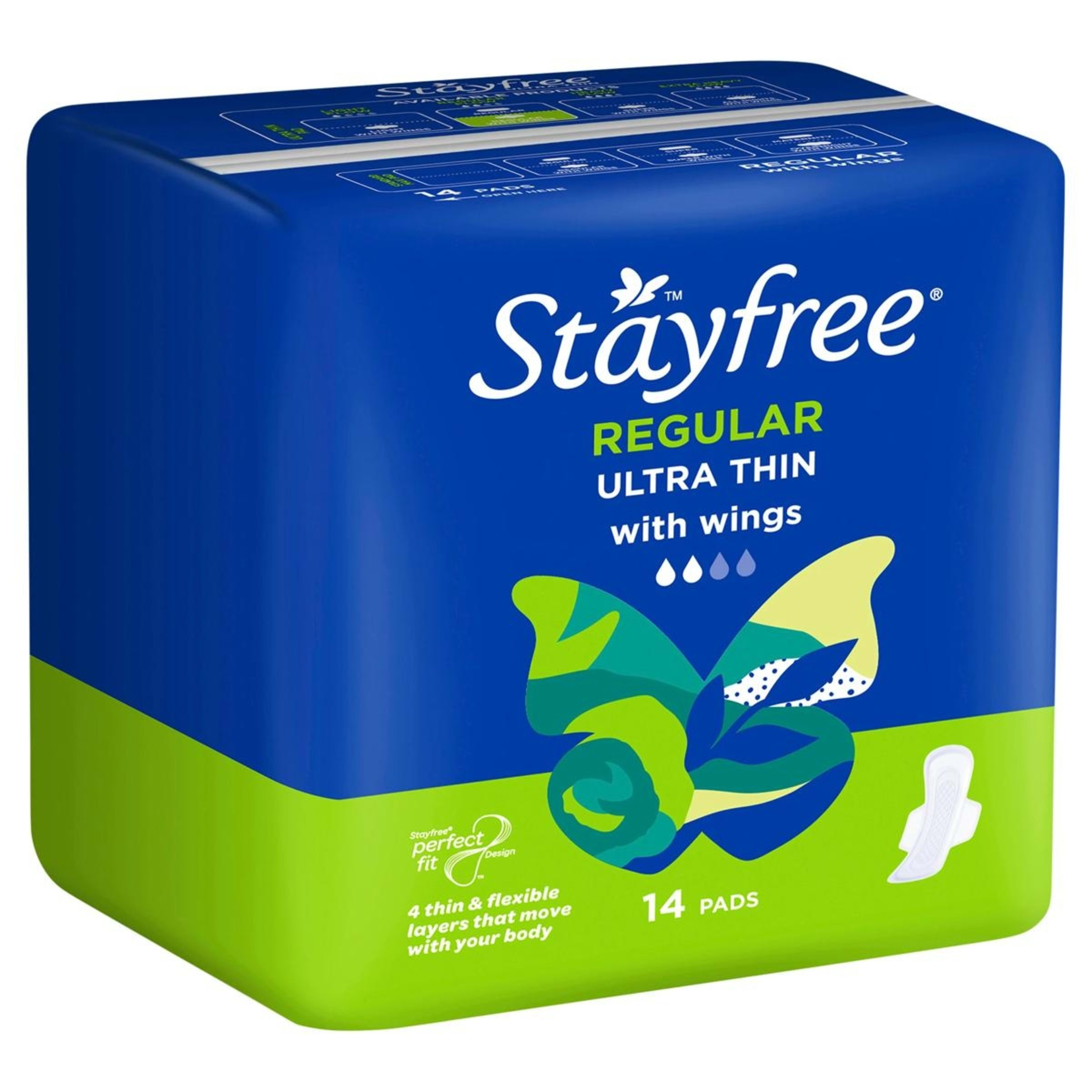 1 Stayfree 14 Pack UltraThin Regular Pads with Wings, 1 of 7