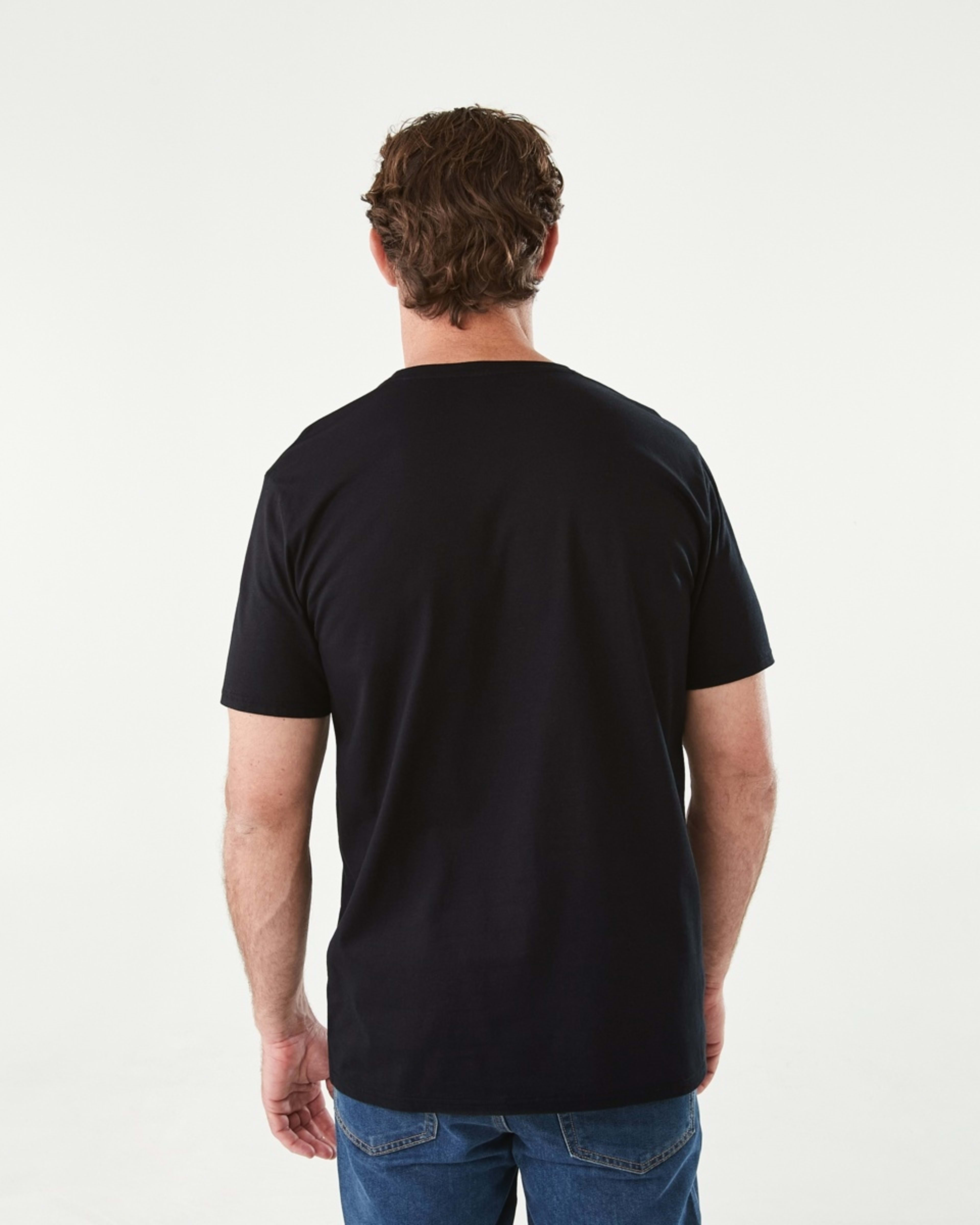 3 Plain Crew Neck T-shirt Black, 3 of 7