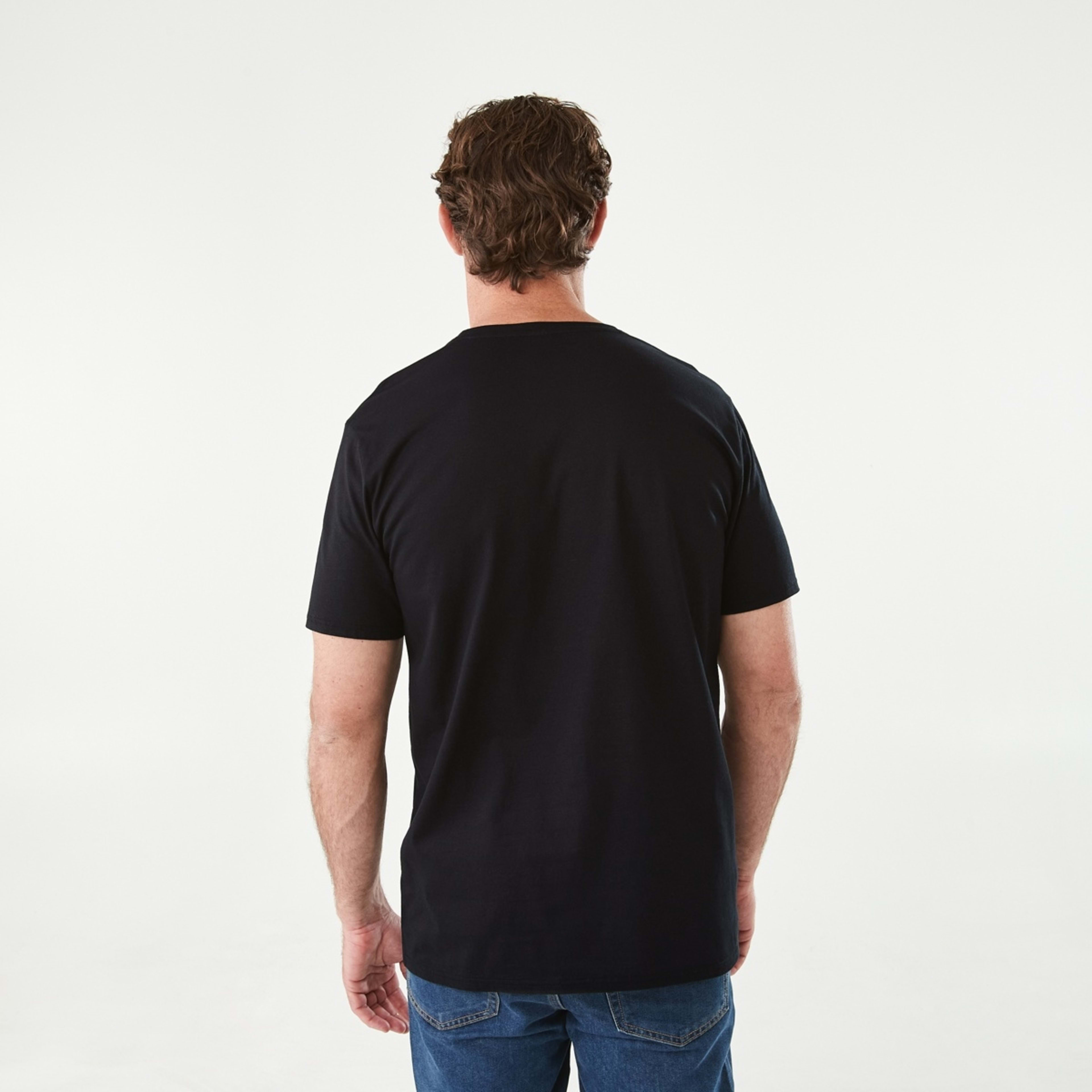 3 Plain Crew Neck T-shirt Black, 3 of 7