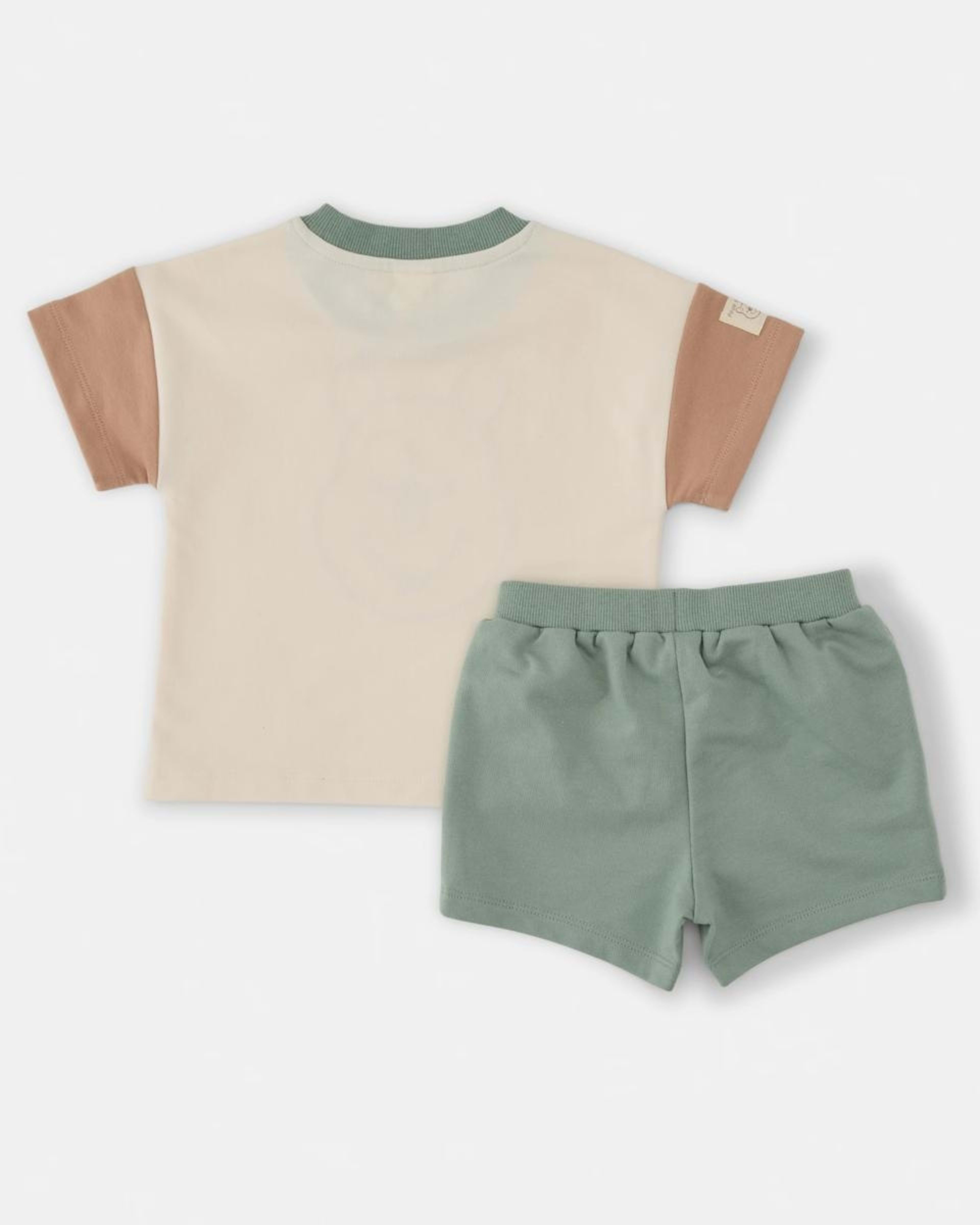 2 Winnie the Poo License Short Sleeve T-shirt and Shorts Set BEIGE WINNIE, 2 of 6