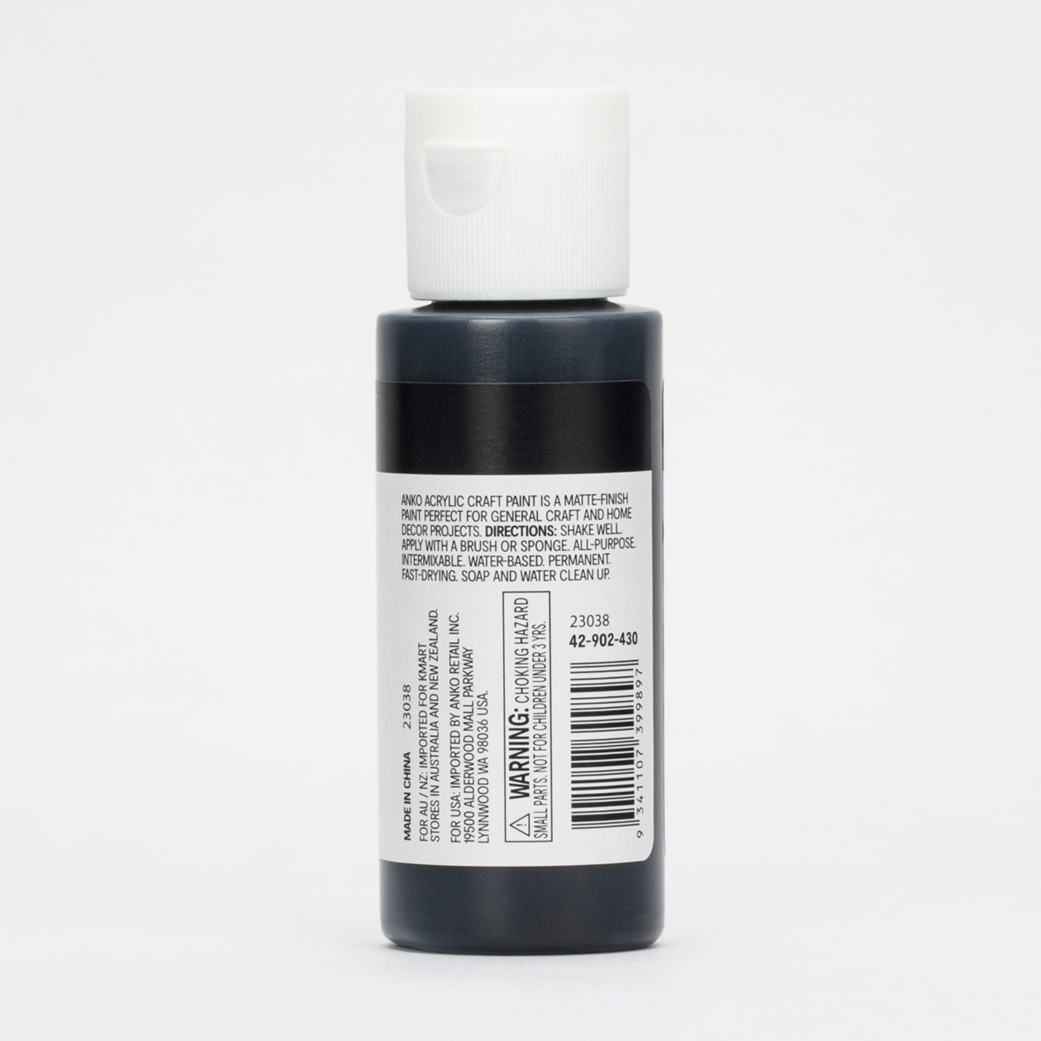 60ml Acrylic Craft Paint Black Kmart