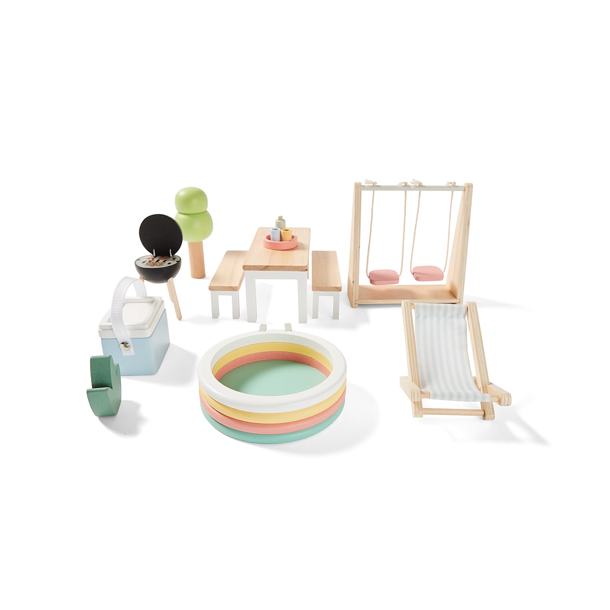 14 Piece Dollhouse Furniture Deluxe Backyard Kmart