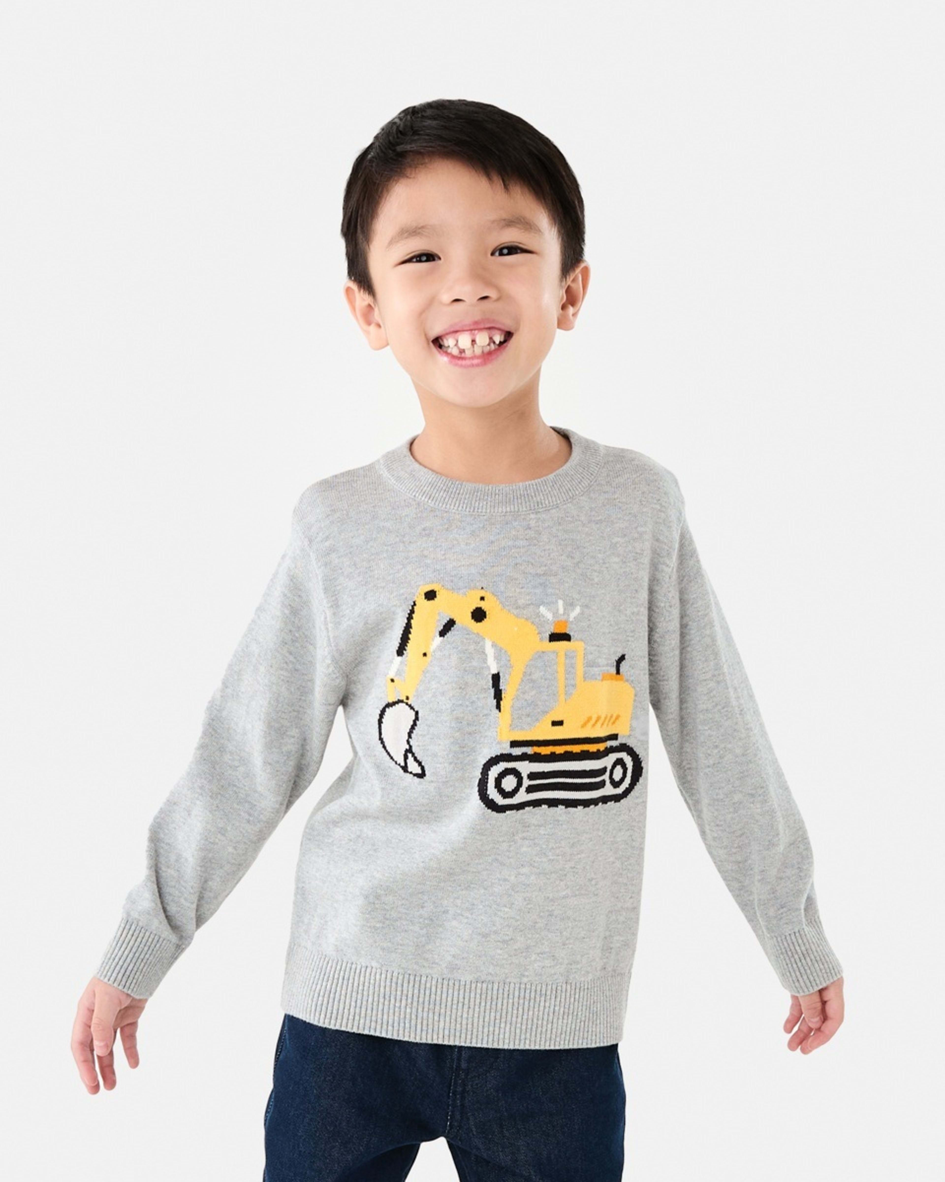 1 Jacquard Crew Neck Top Gry Digger