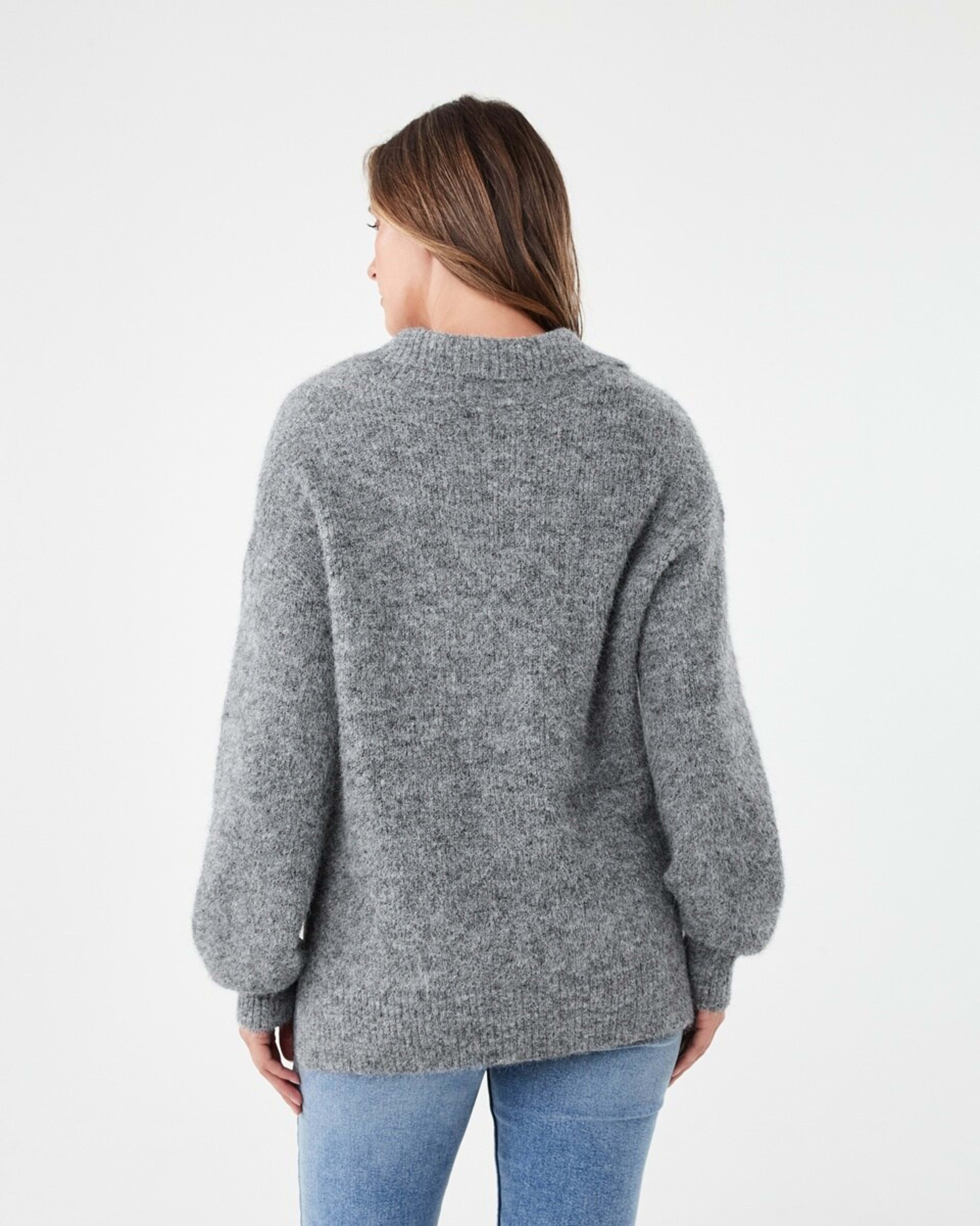 3 Fluffy Knit Polo Jumper Gry Chmrle, 3 of 6