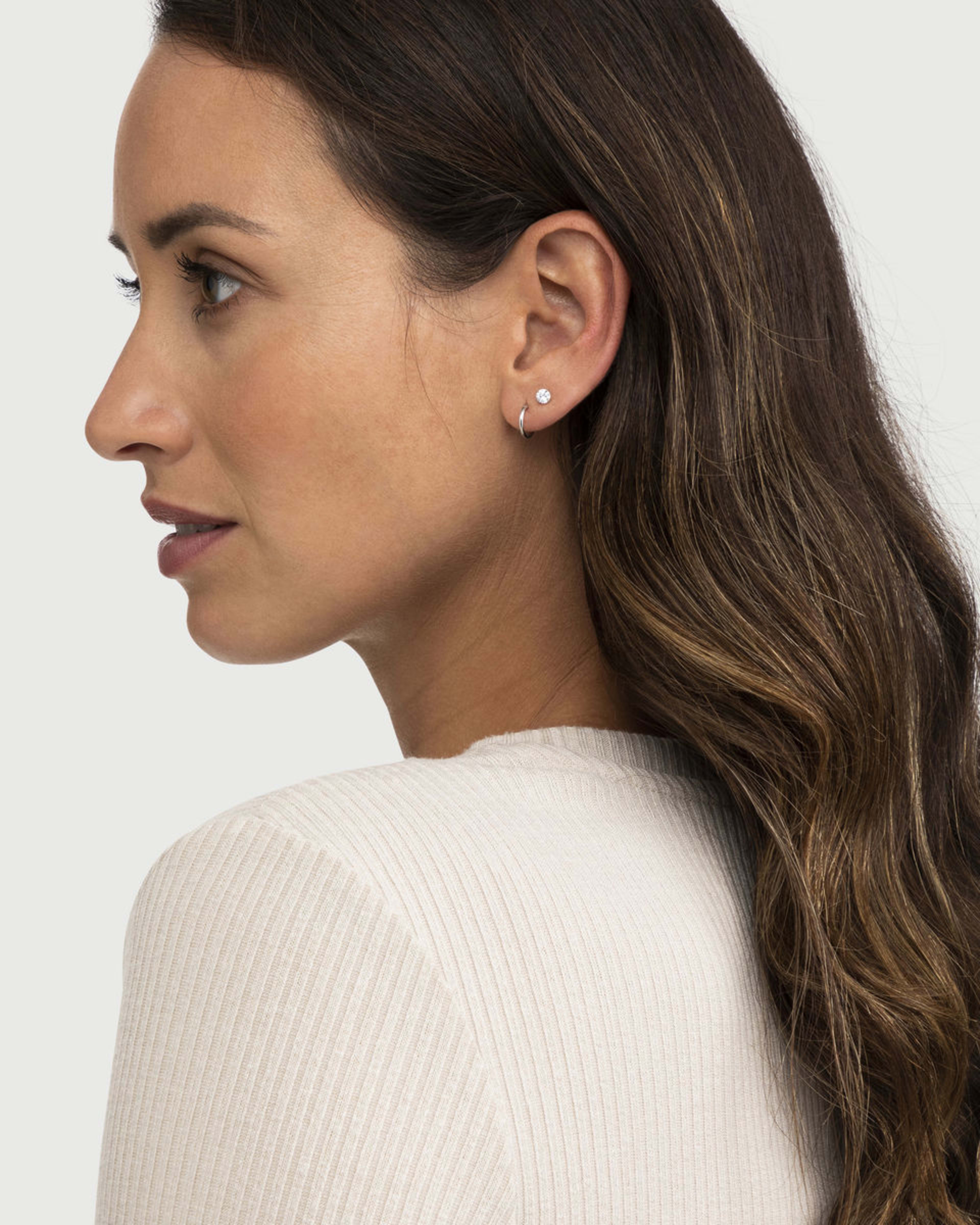 5 2 Pack Sterling Silver Stud and Hoop Earrings Silver, 5 of 5