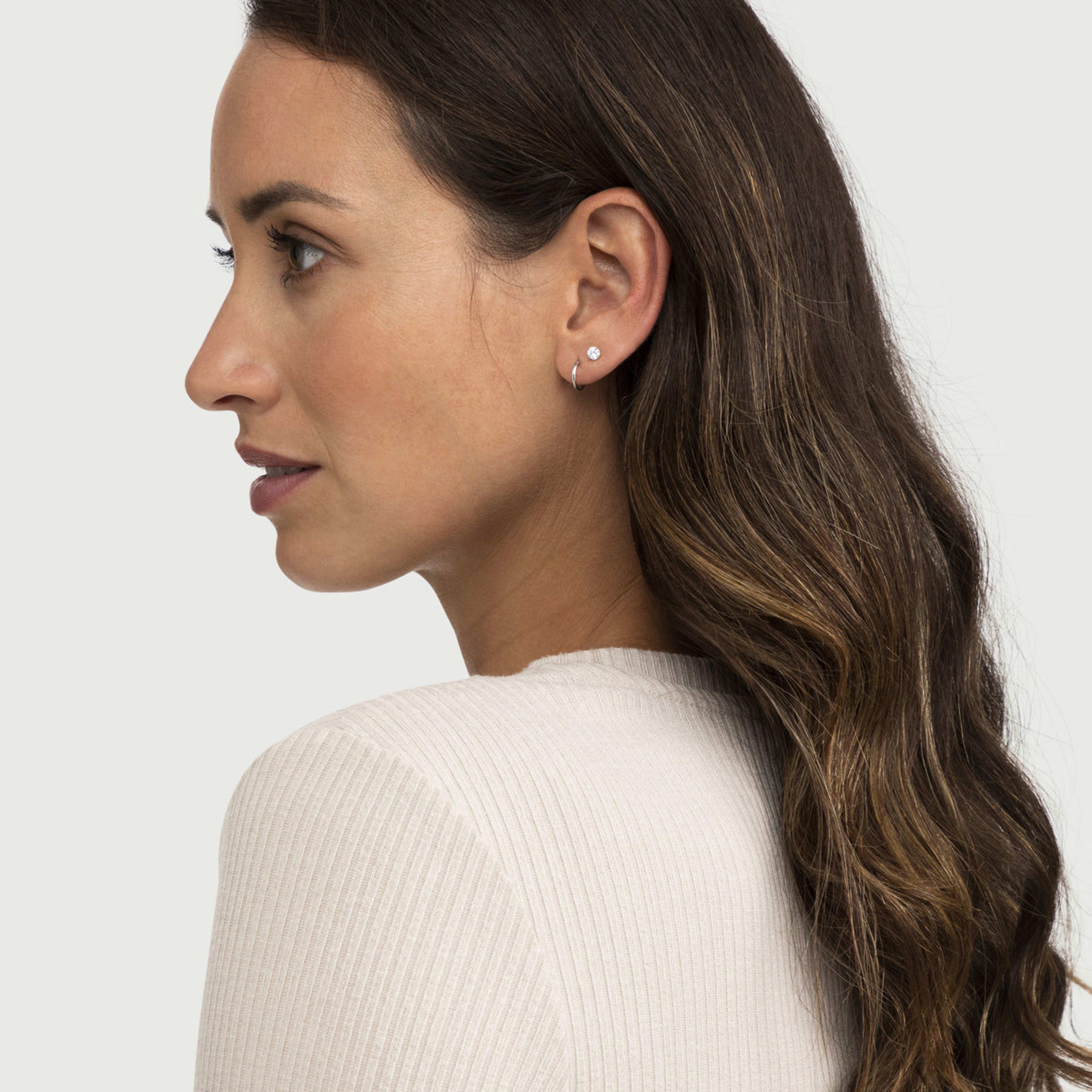 5 2 Pack Sterling Silver Stud and Hoop Earrings Silver, 5 of 5