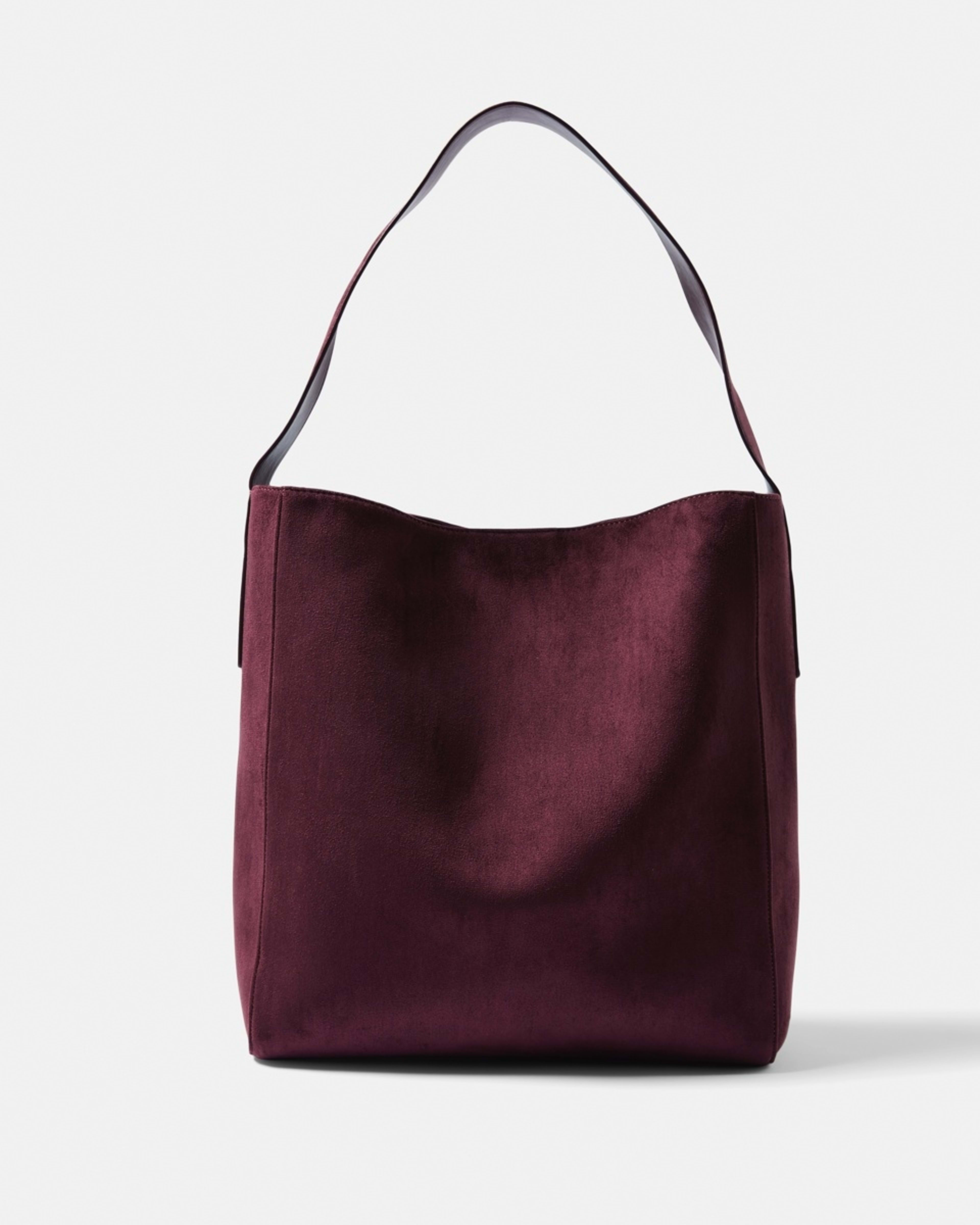 1 Suede Hobo Bag RICH BURGUNDY, 1 of 4