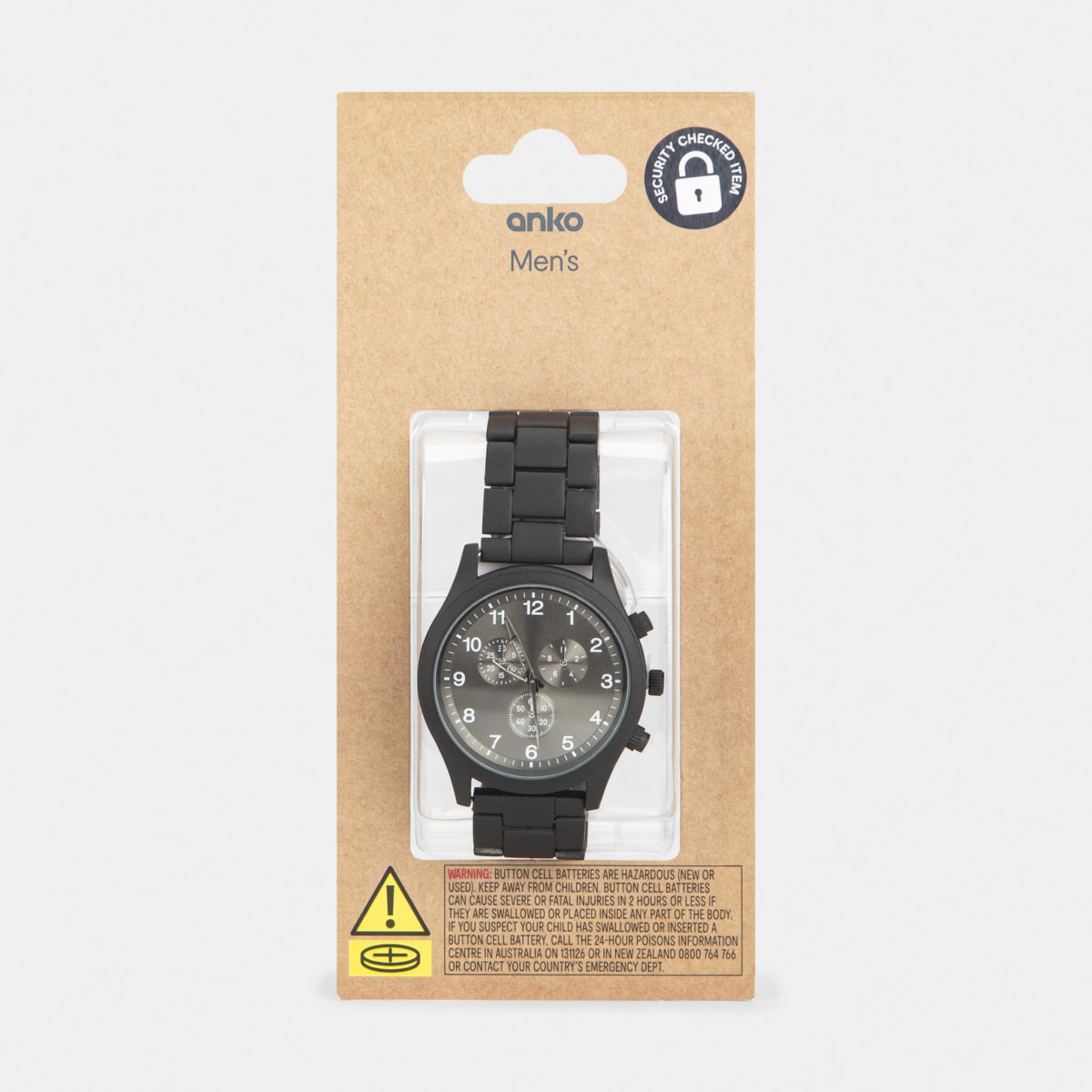 Analogue Metal Band Watch Black Kmart