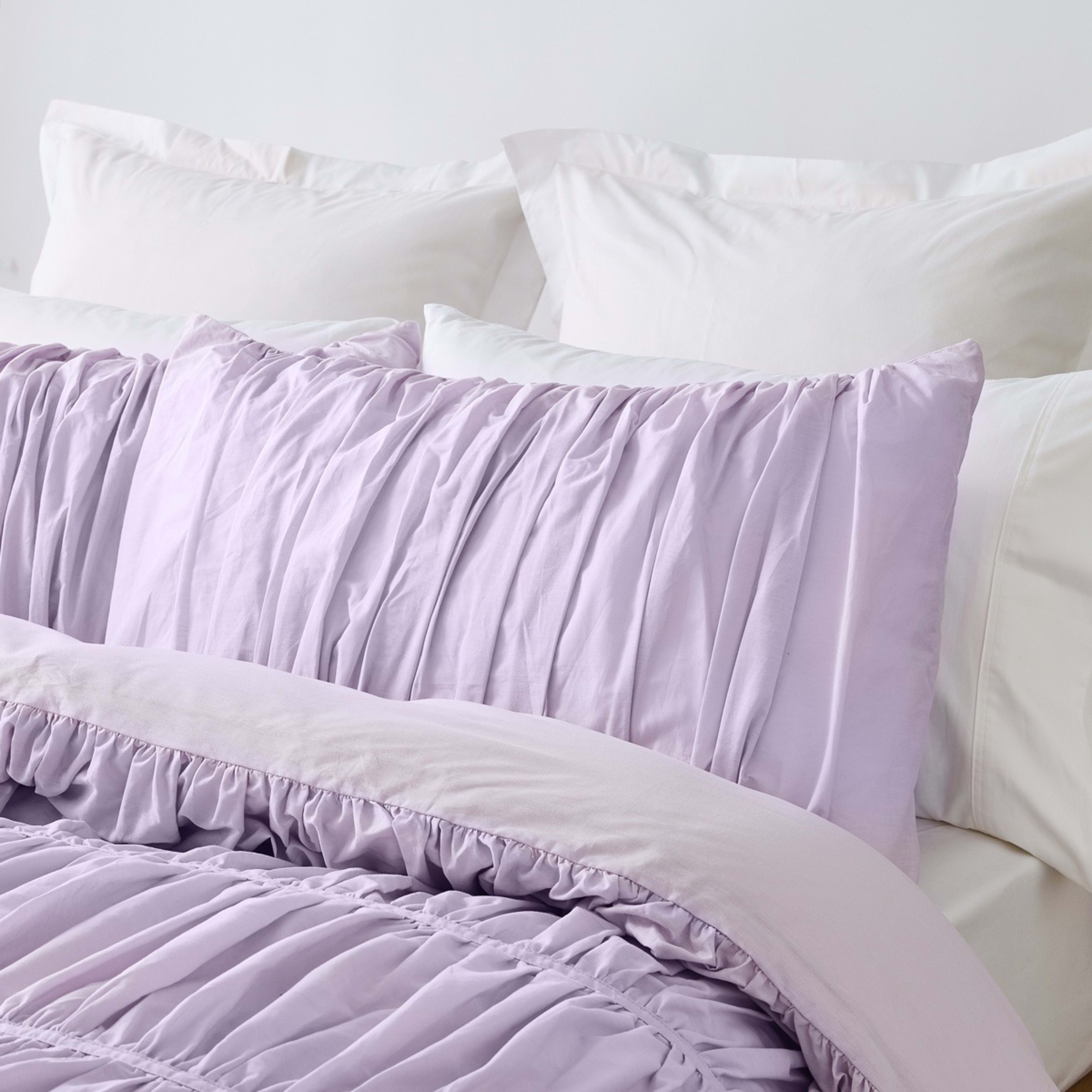 2 Arlo Cotton Quilt Cover Set - Queen Bed, Lilac, 2 of 6