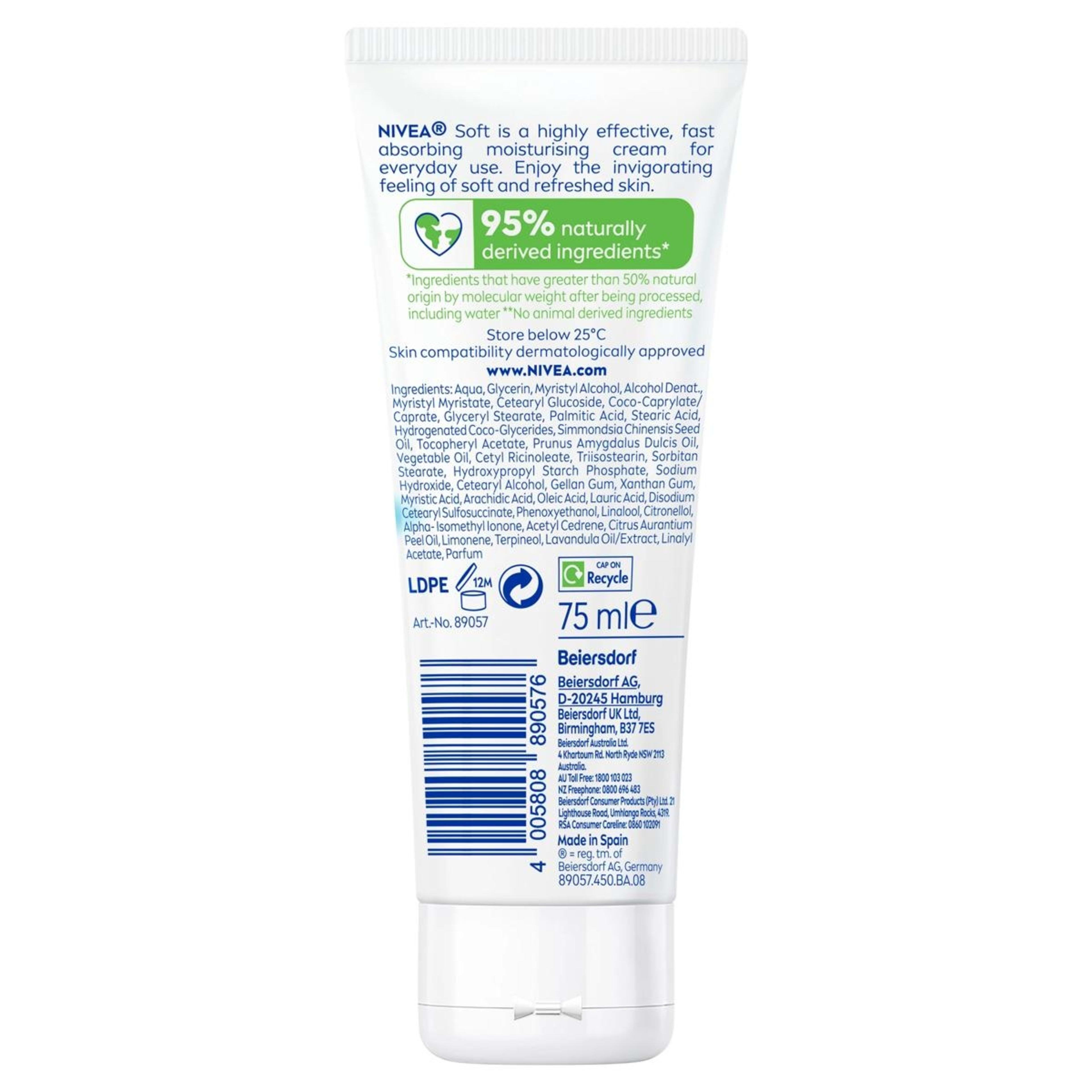 2 Nivea Soft Moisturising Cream 75ml - Jojoba Oil and Vitamin E, 2 of 8