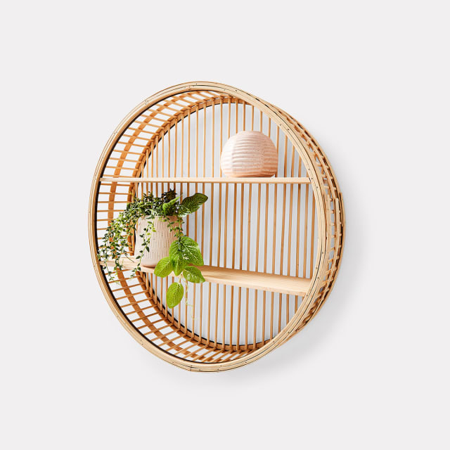 Rattan Look Round Wall Shelf Kmart