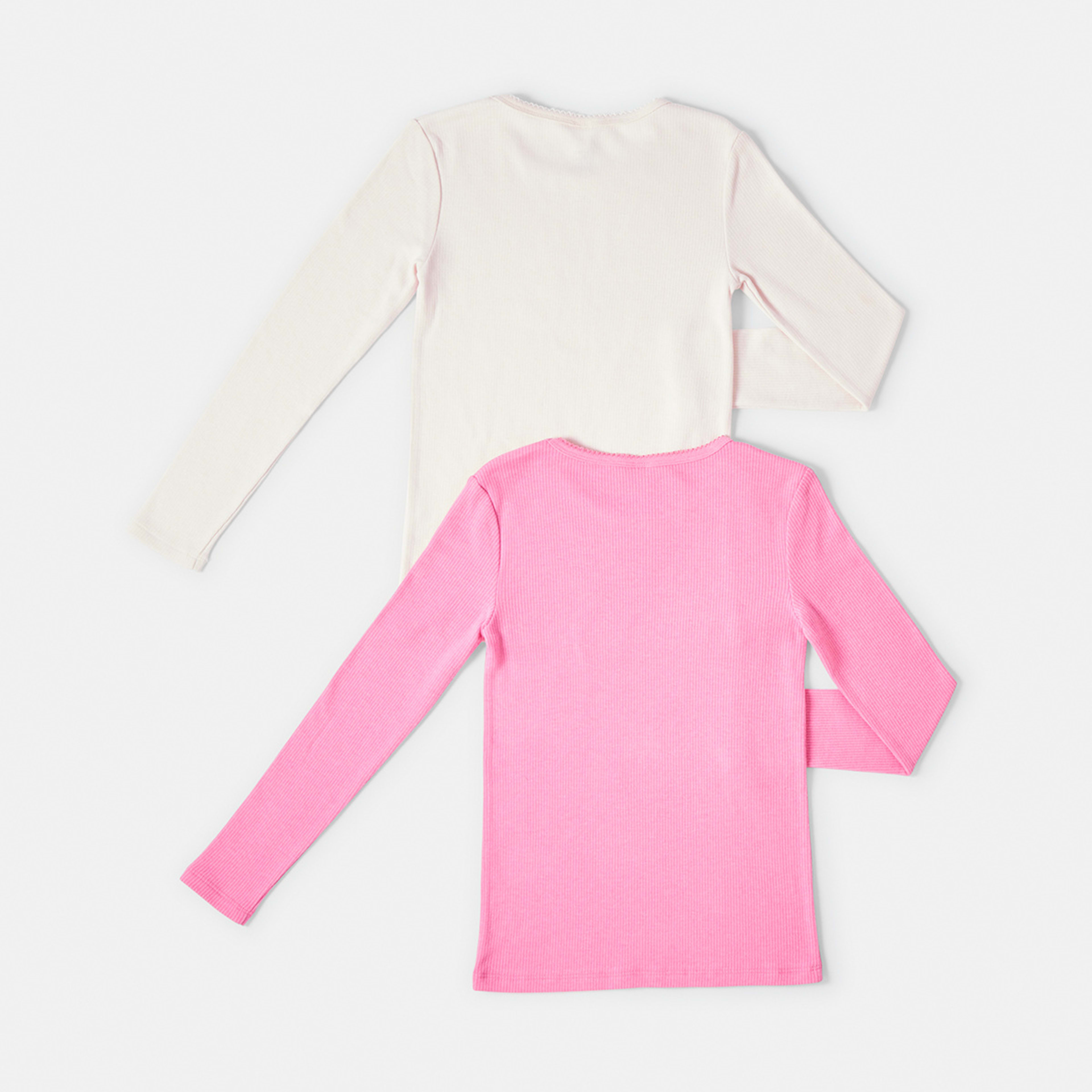 2 2 Pack Long Sleeve Thermal Top Light Pink, 2 of 8