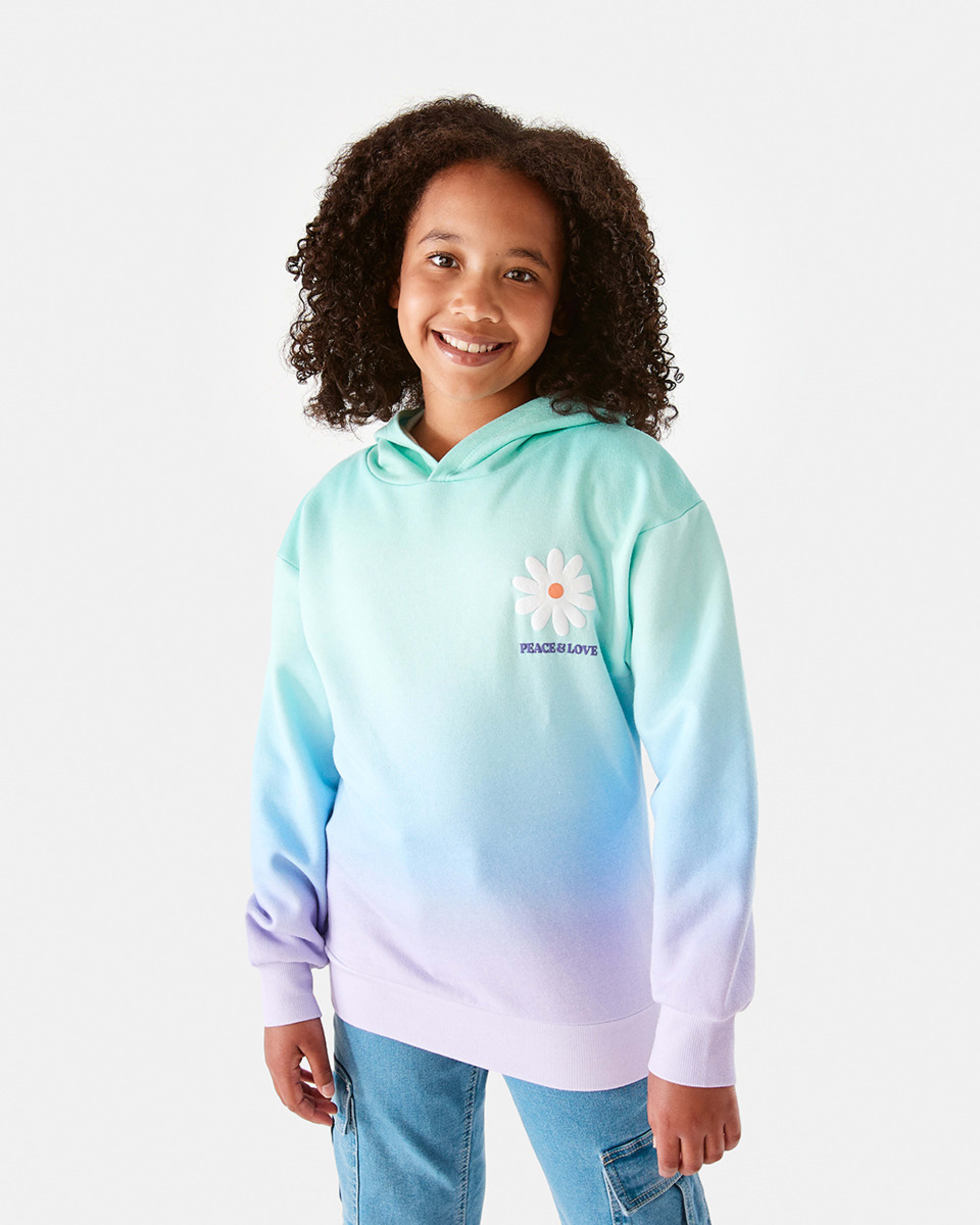 1 Oversized Print Hoodie Ombre