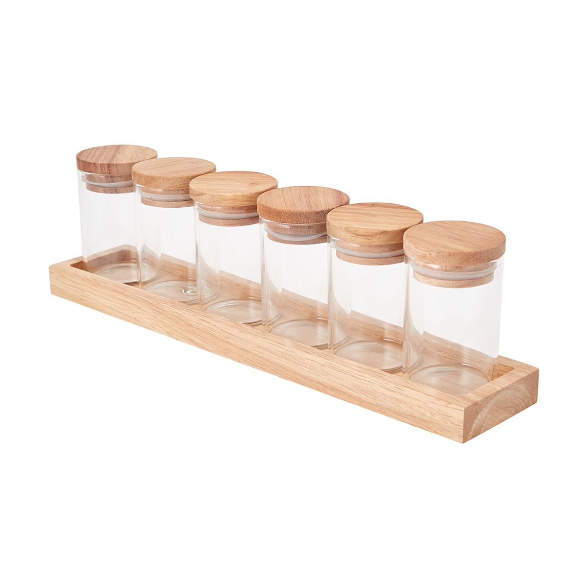 Set of 6 Glass Jars with Tray Kmart