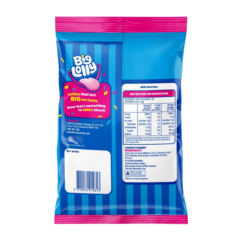 Big Lolly Milk Bottles Sharepack 400g Kmart